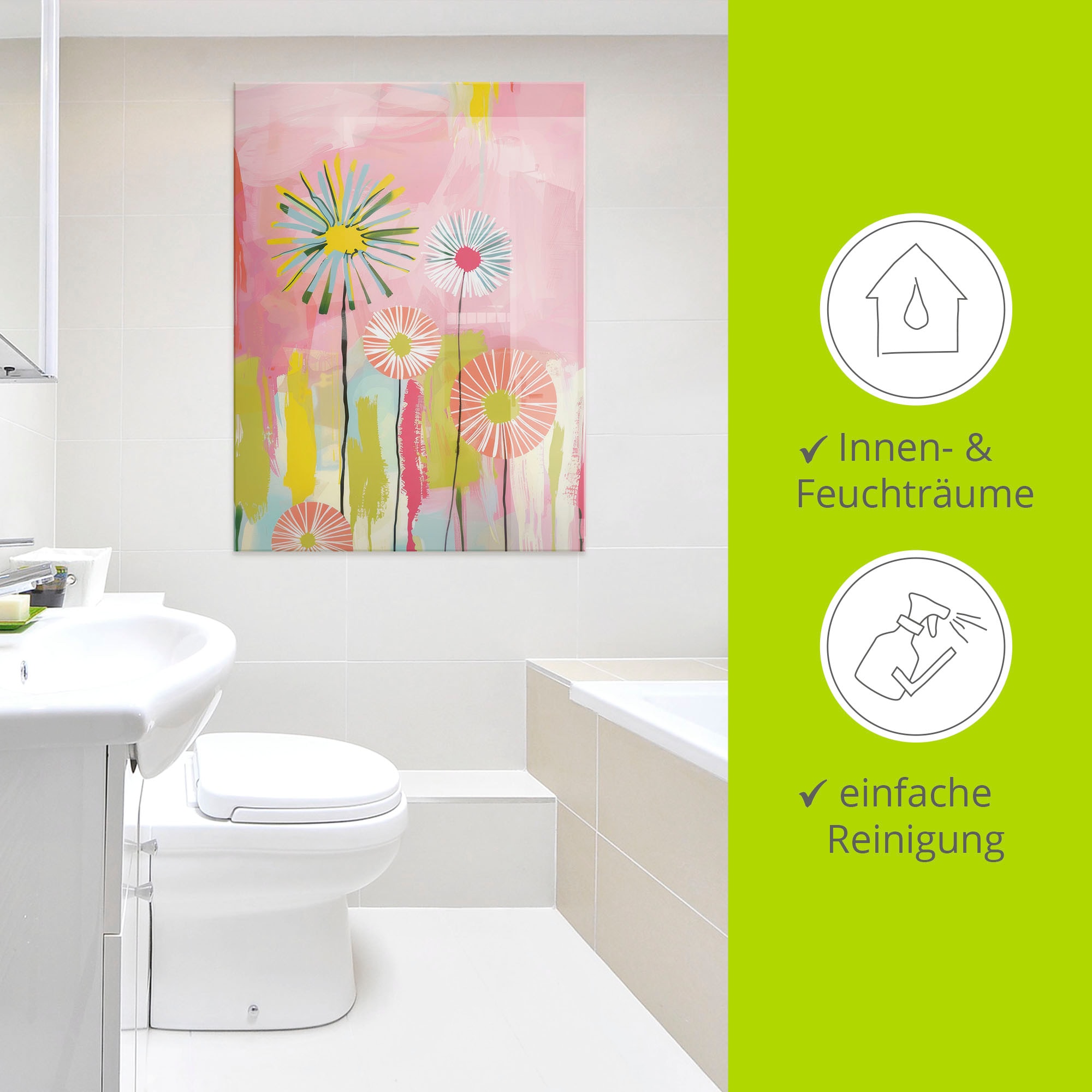 Artland Glasbild »Zarte Töne« 1 Stk. tlg. in verschiedenen Größen