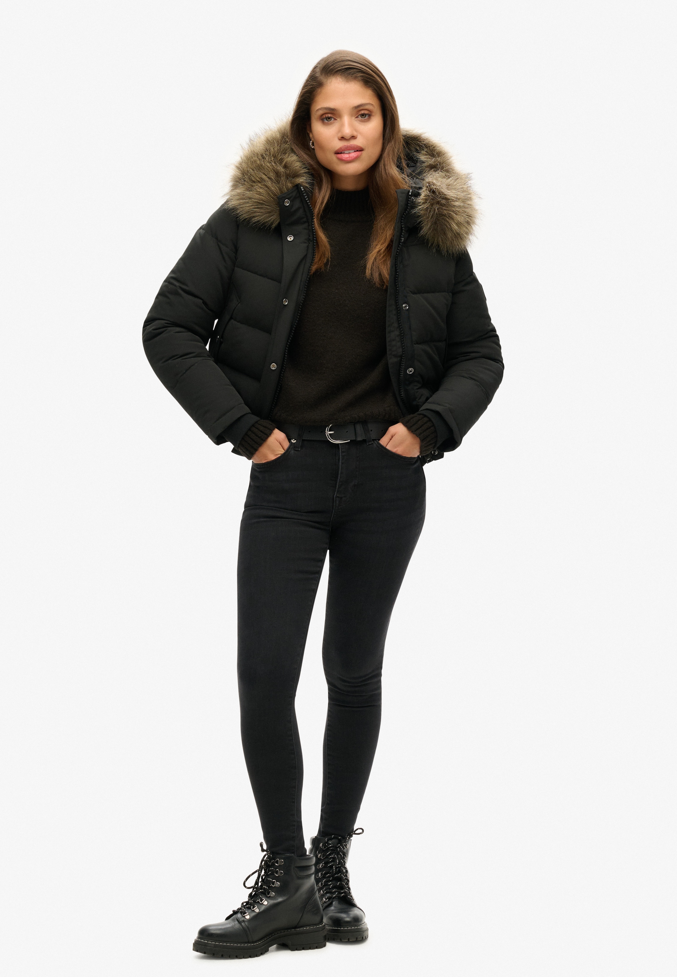 Superdry Steppjacke »EVEREST HOODED BOMBER JKT«, mit Kapuze