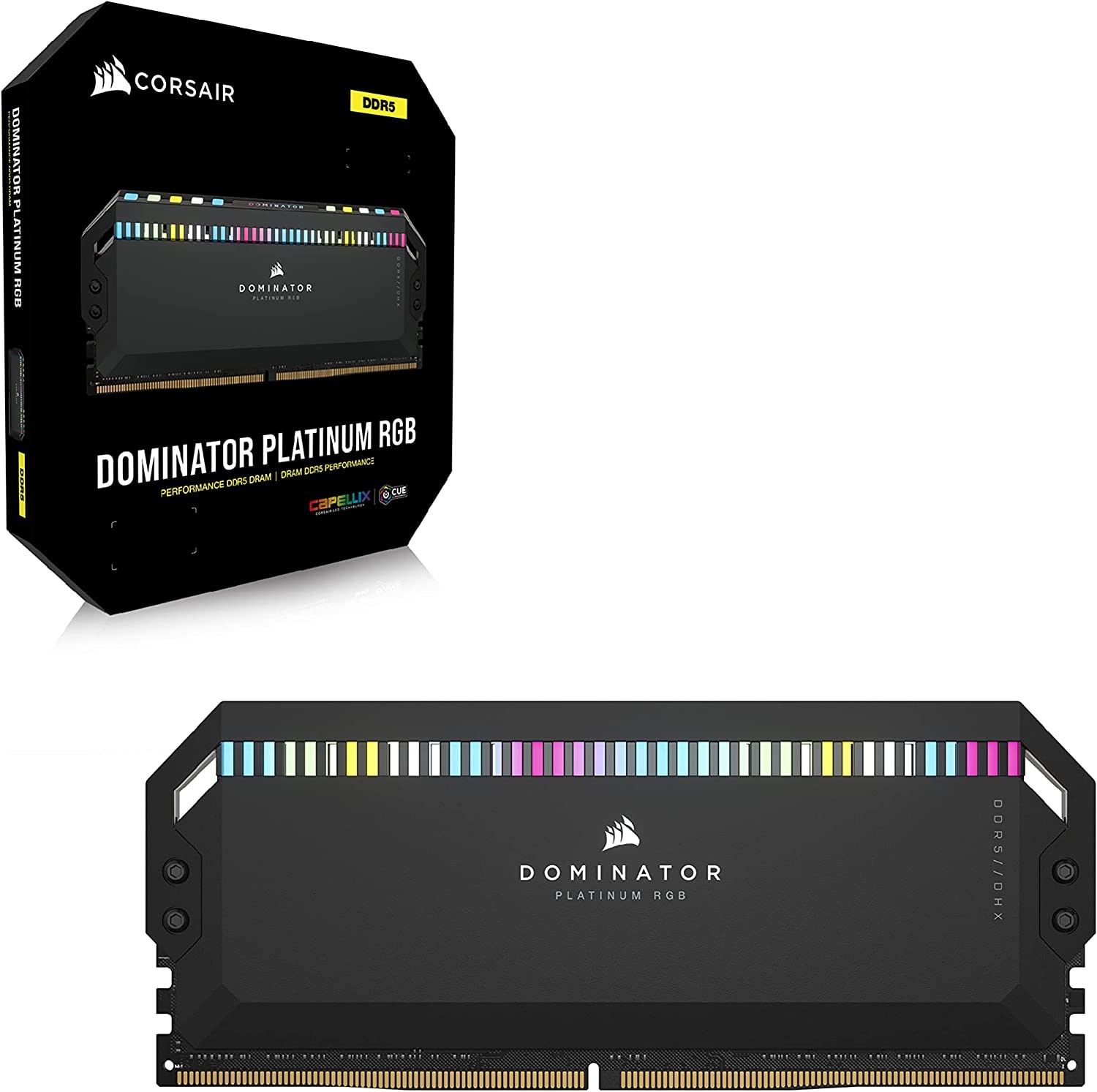 Corsair Arbeitsspeicher »DOMINATOR PLATINUM RGB DDR5 5200 White«, RGB Beleuchtung ICUE, INTEL optimiert