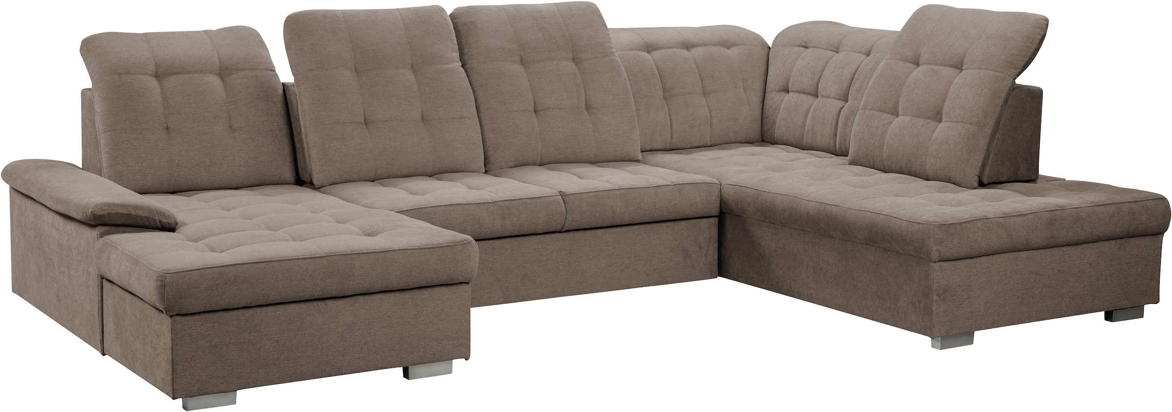 WERK2 Wohnlandschaft »Kordula-New Multifunktion Couch, Breite 332cm, U-Form«, Sofa in U-Form mit Schlaffunktion & Bettkasten, Schlafcouch