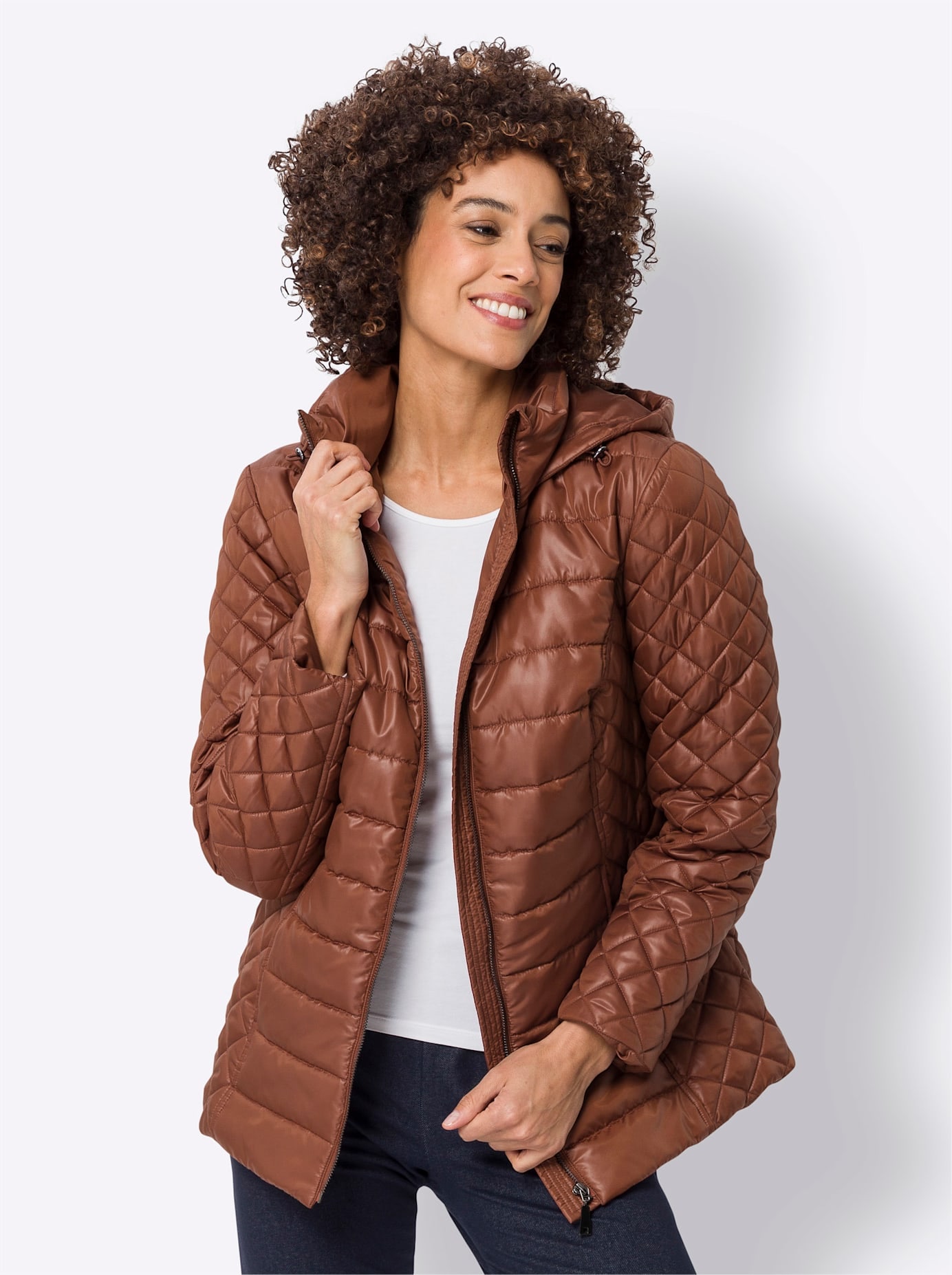 Classic Basics Steppjacke, mit Kapuze