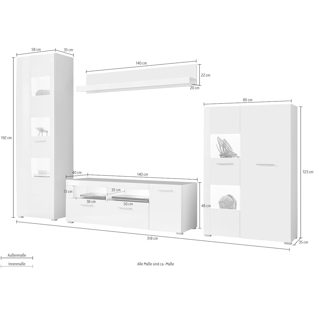 INOSIGN Wohnwand »Corado«, (Set, 4 St.)