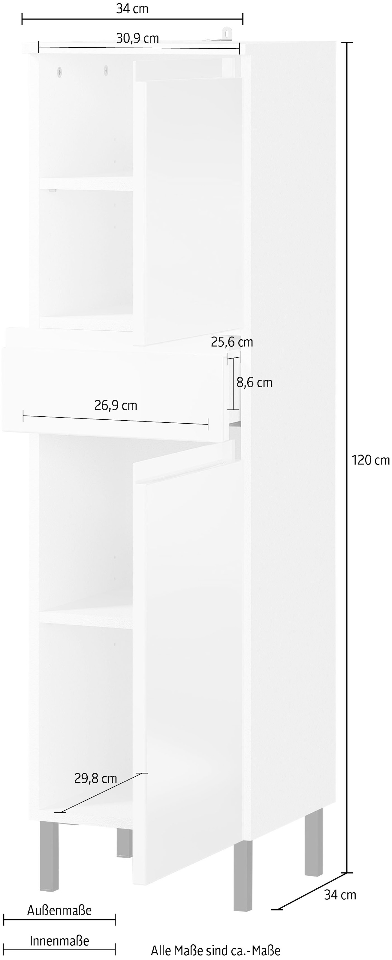 GERMANIA Midischrank »Scantic«, (1 St.), mit griffloser Optik