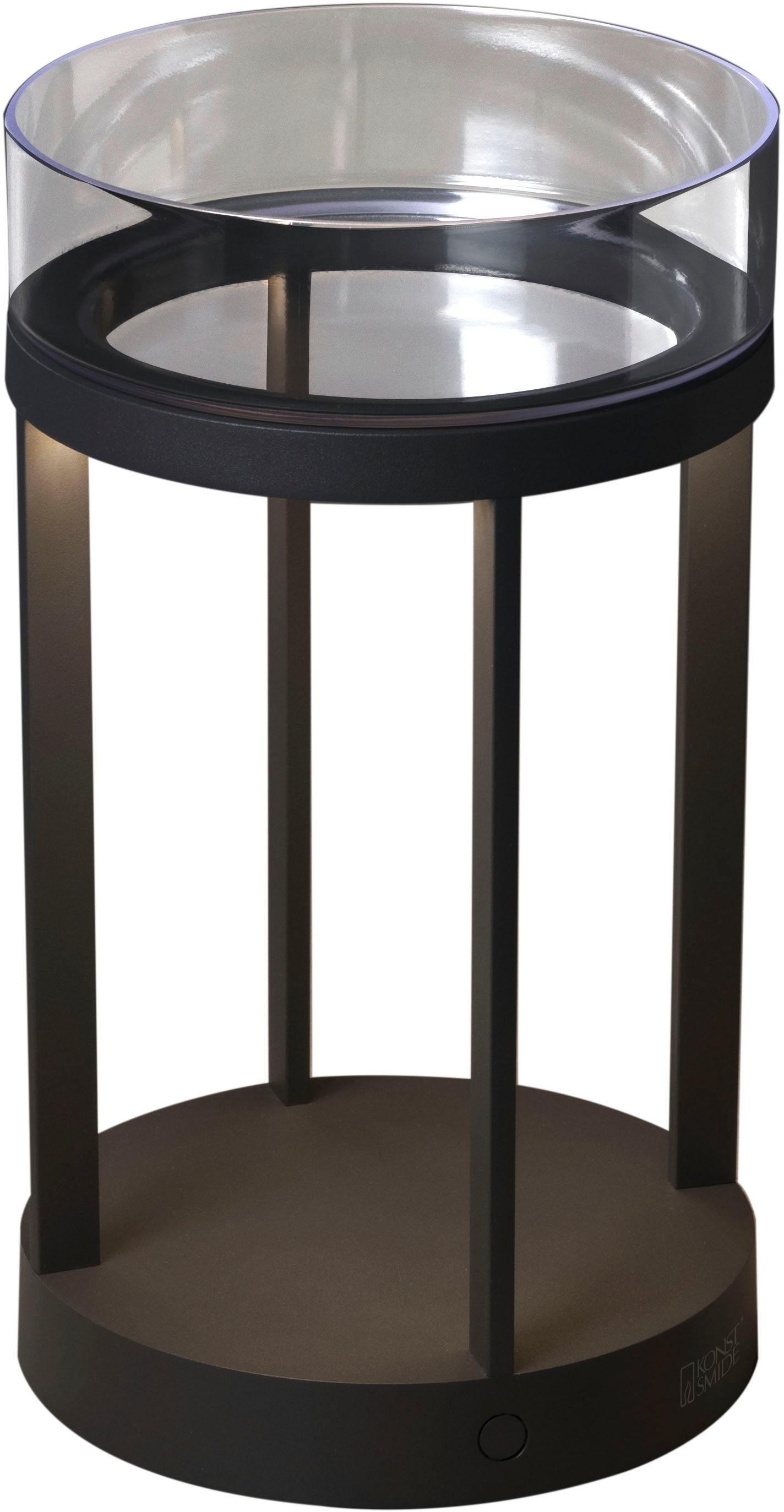 Konstsmide LED Laterne »Chieti« LED-Modul 2 Stk. Warmweiß Chieti LED USB-Laterne in grau, Größe Ø 17 cm Höhe: 25 cm