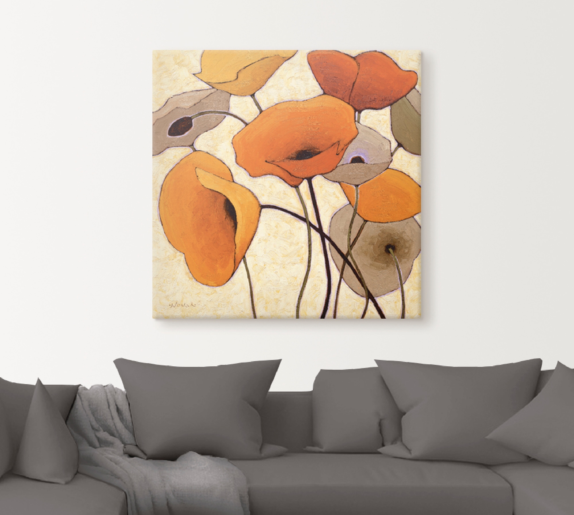 Artland Wandbild »Kürbismohn III« Blumen 1 Stk. tlg. als Leinwandbild, Wandaufkleber in verschied. Größen