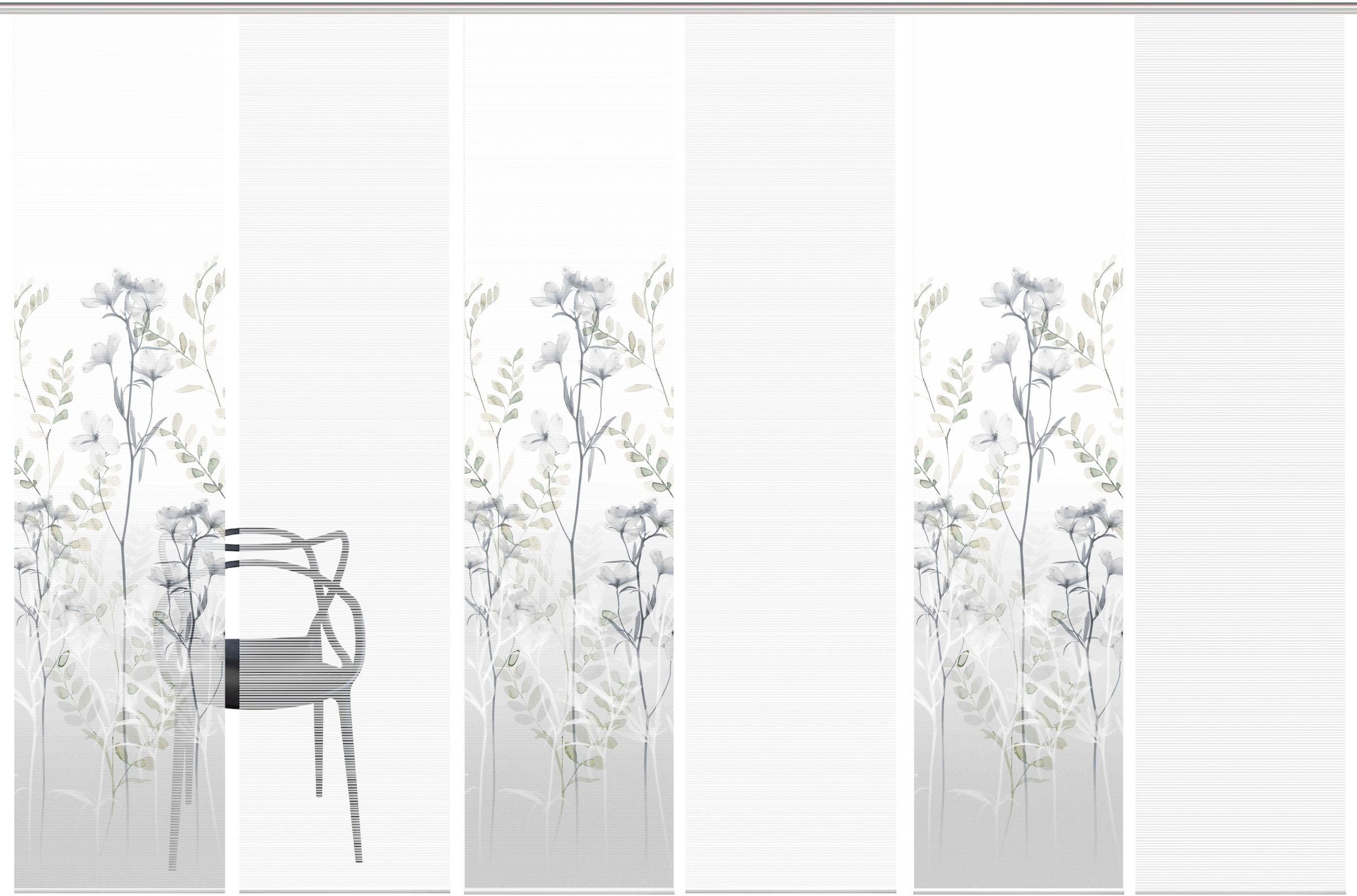 Vision S Schiebegardine »HELVIN 6er SET« Paneelwagen 6 Stk. tlg. Schiebevorhang Digidruck 6er Set HELVIN