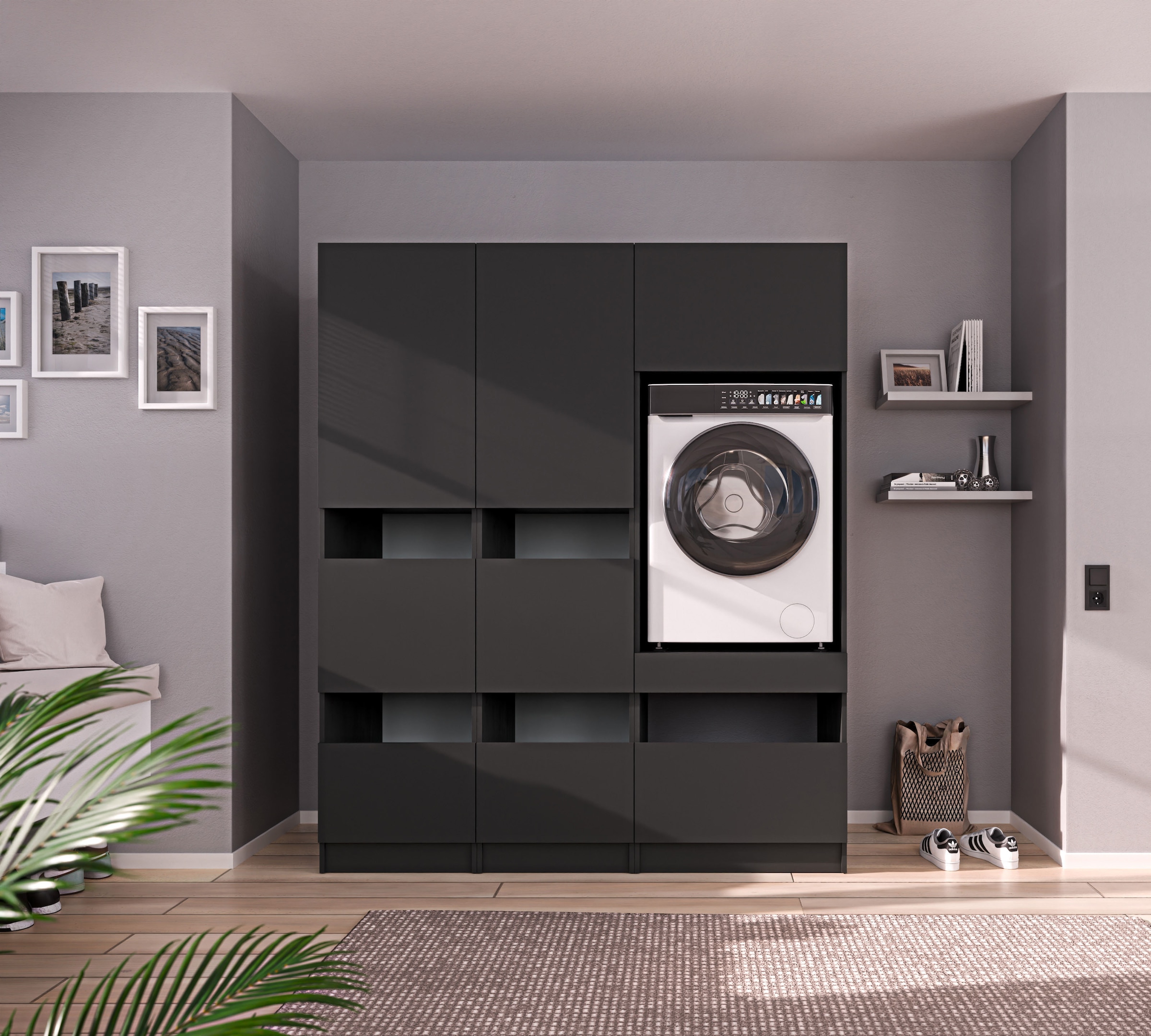 BASIC by Balculina Mehrzweckschrank-Set »Washhome B/T/H 168x68x200 cm« 3 Stk. tlg.