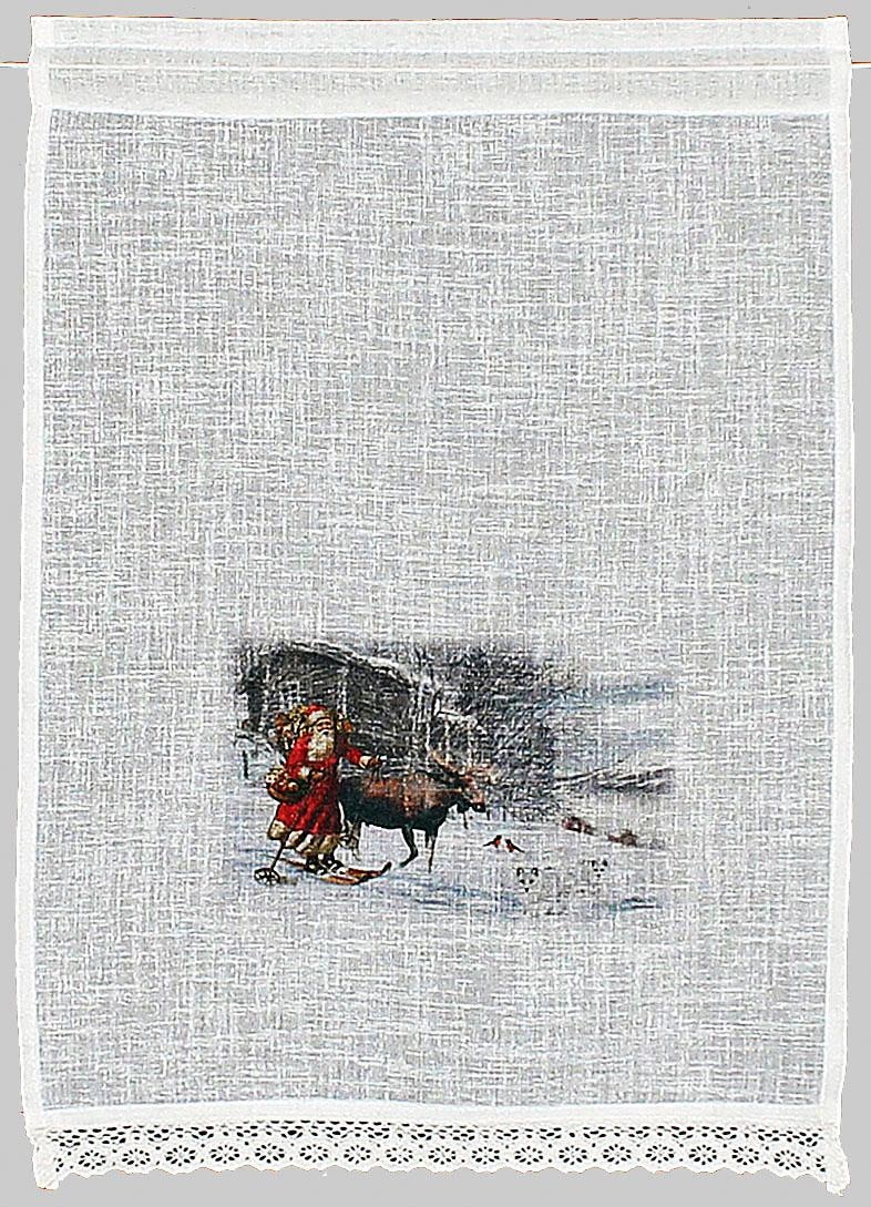 HOSSNER - ART OF HOME DECO Scheibengardine »Weihnachtsmann«, (1 St.),  Landhaus-Look online bei OTTO