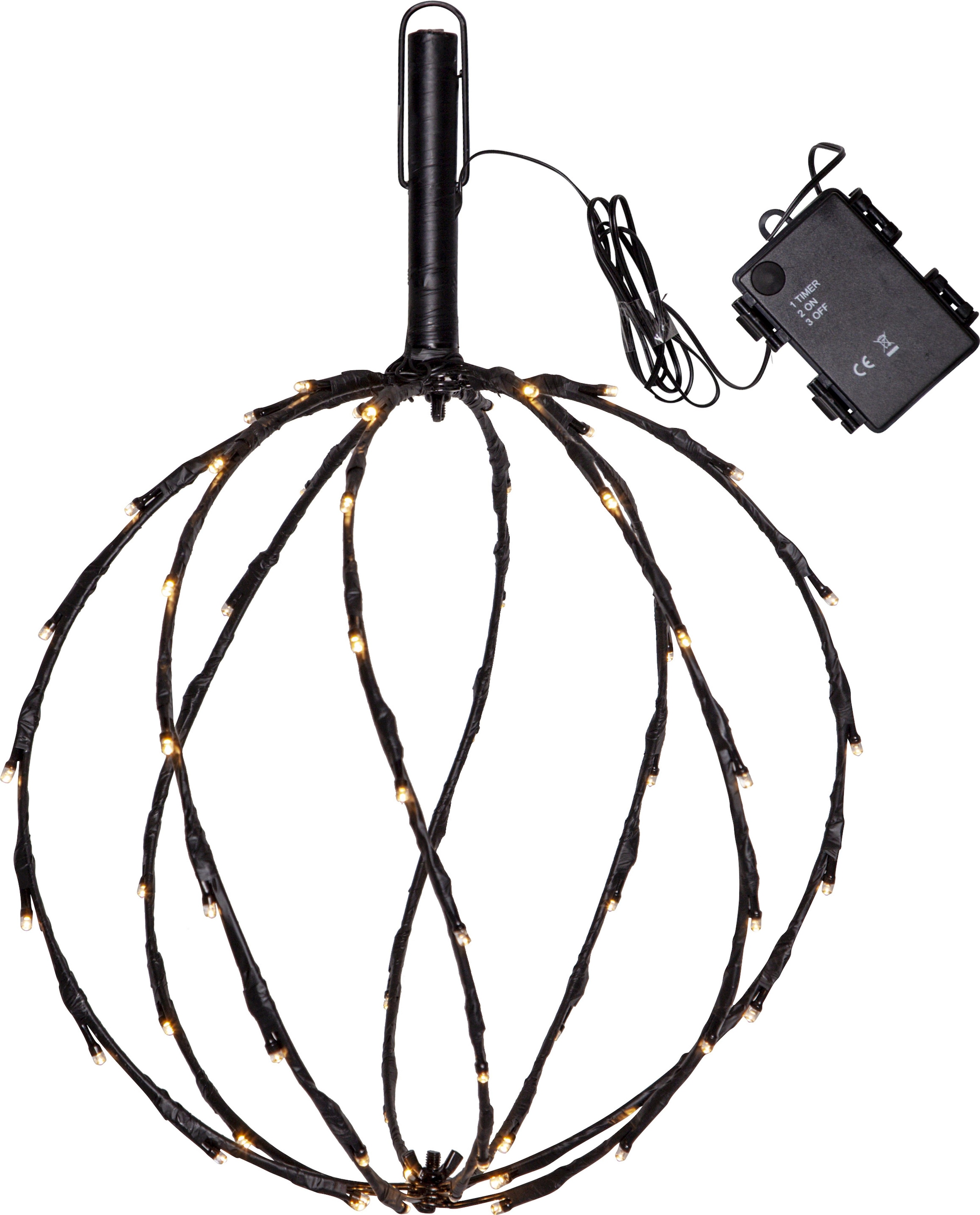 Parforce Traditional Hunting Dekolicht »Außendekoration Sphere« LED-Board 1 Stk. Warmweiß abnehmbarer Erdspieß, Haken zum Aufhängen, Batteriebetrieb, Timer