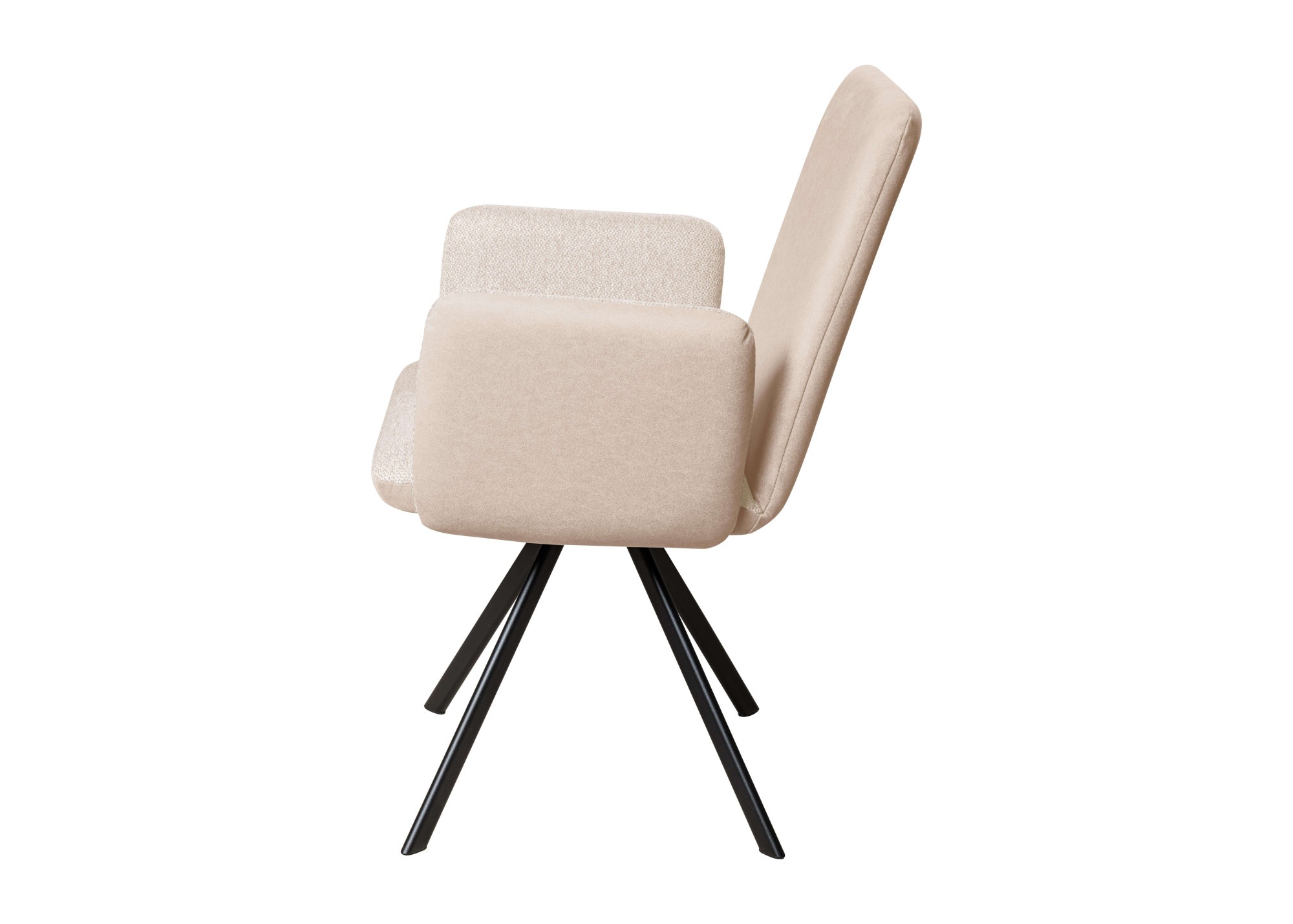 OTTO home Armlehnstuhl »Gabi Polsterstuhl, Esszimmerstuhl, Küchenstuhl, 4-Fußstuhl« () Gestell aus matt-schwarzem Flachmetall, stabil, 2-Stoff-Design