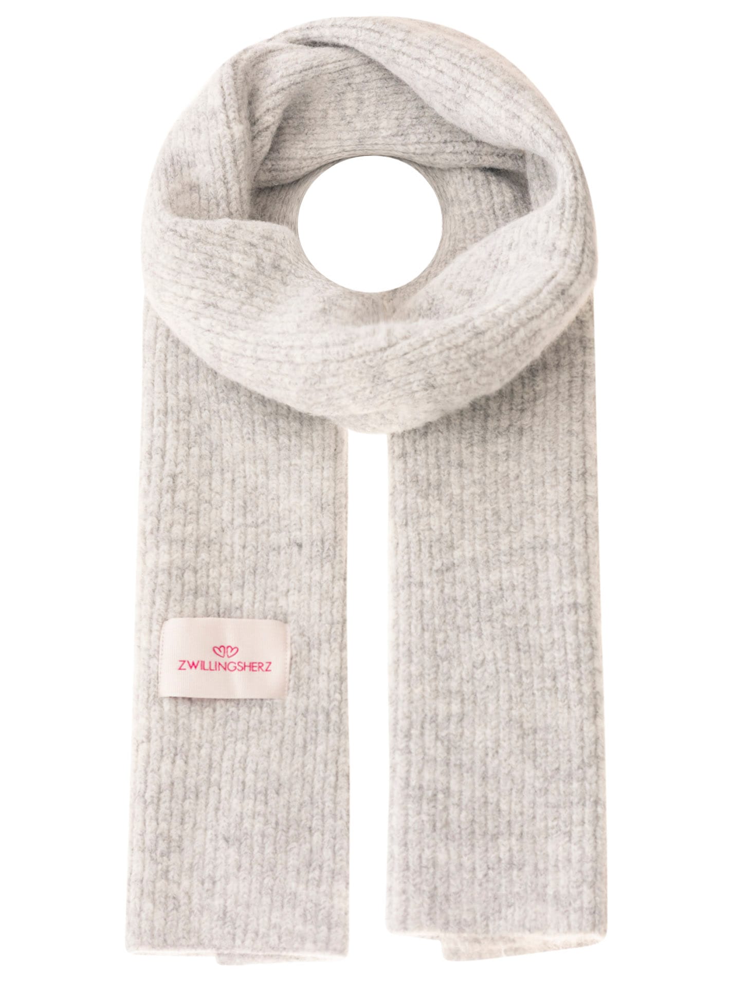 Zwillingsherz Strickschal »"Zwillingsherz Patch"« gerippt, mit Wolle und Patch