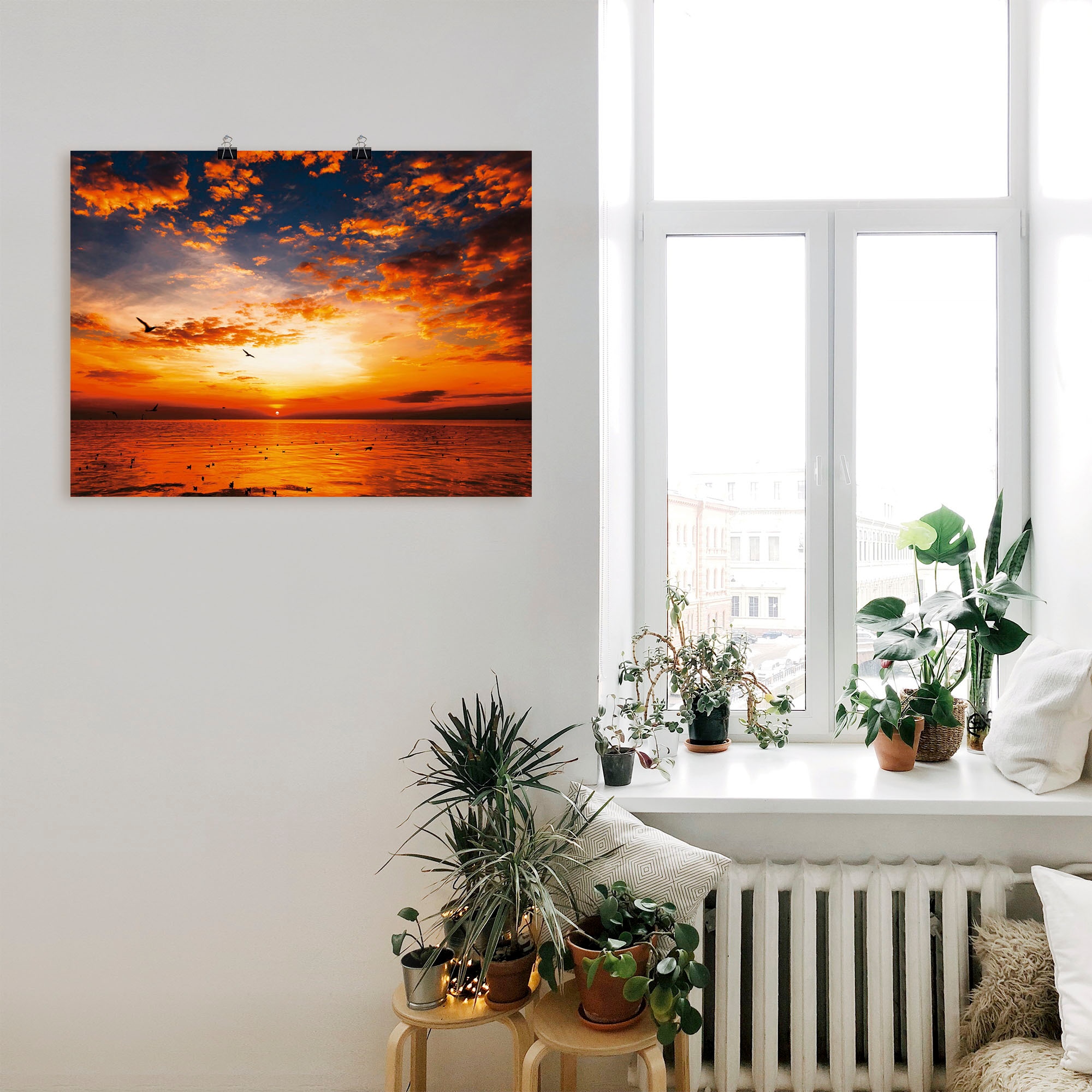 Artland Wandbild »Sonnenuntergang am Strand«, Sonnenaufgang & -untergang, (1 St.), als Leinwandbild, Poster, Wandaufkleber in verschied. Größen