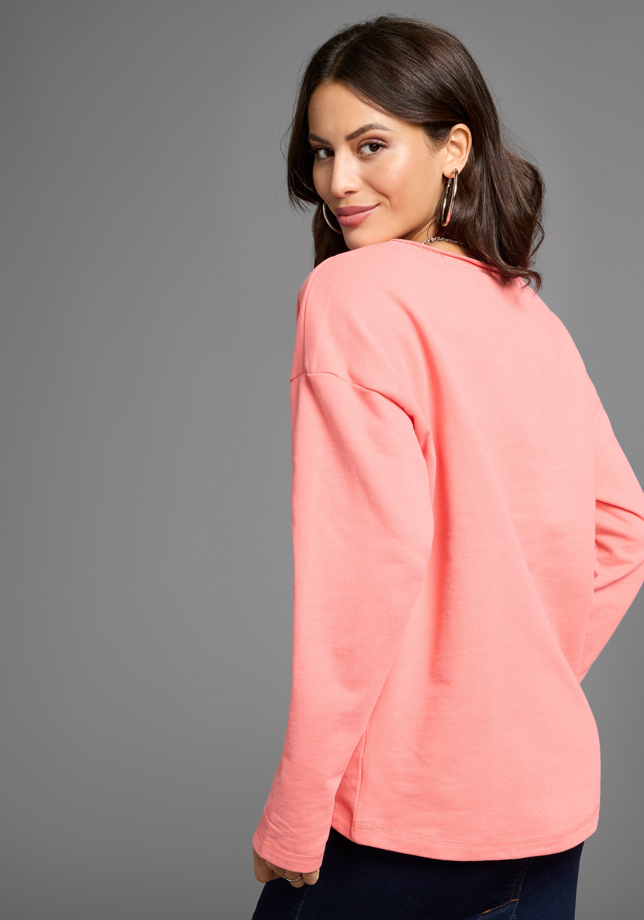 Laura Scott Longsweatshirt, mit Fransenkante - NEUE KOLLEKTION