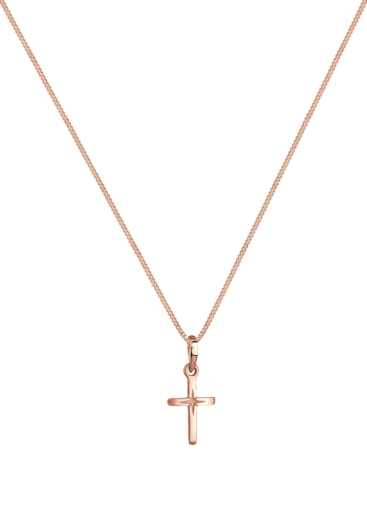 Elli Kette mit Anhänger »Halskette Kreuz Religion Stern Details 925 Silber«