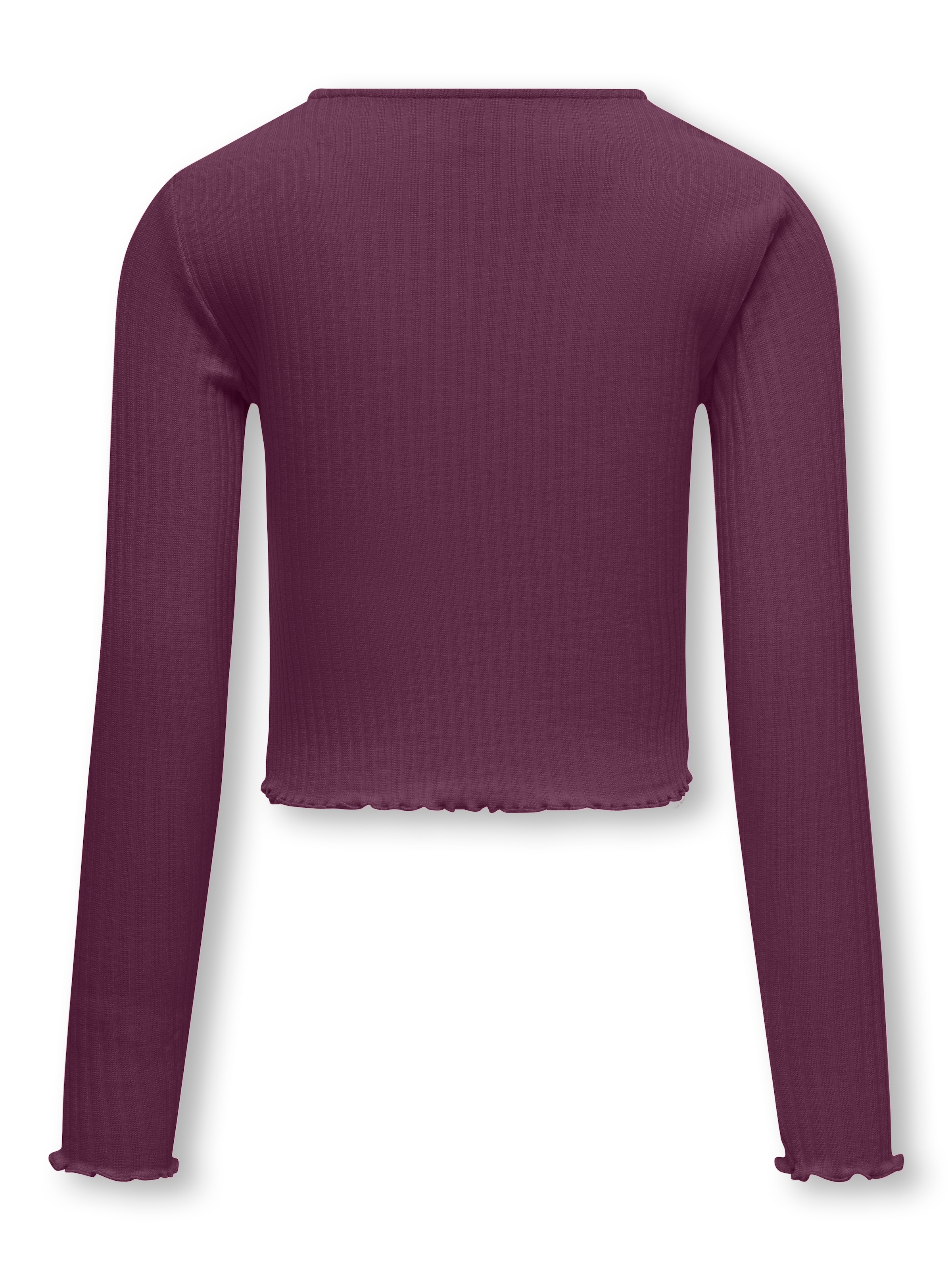 KIDS ONLY Langarmshirt »KOGNELLA L/S O-NECK TOP JRS NOOS«, in kurzer Form und mit süßen Wellenkanten am Saum