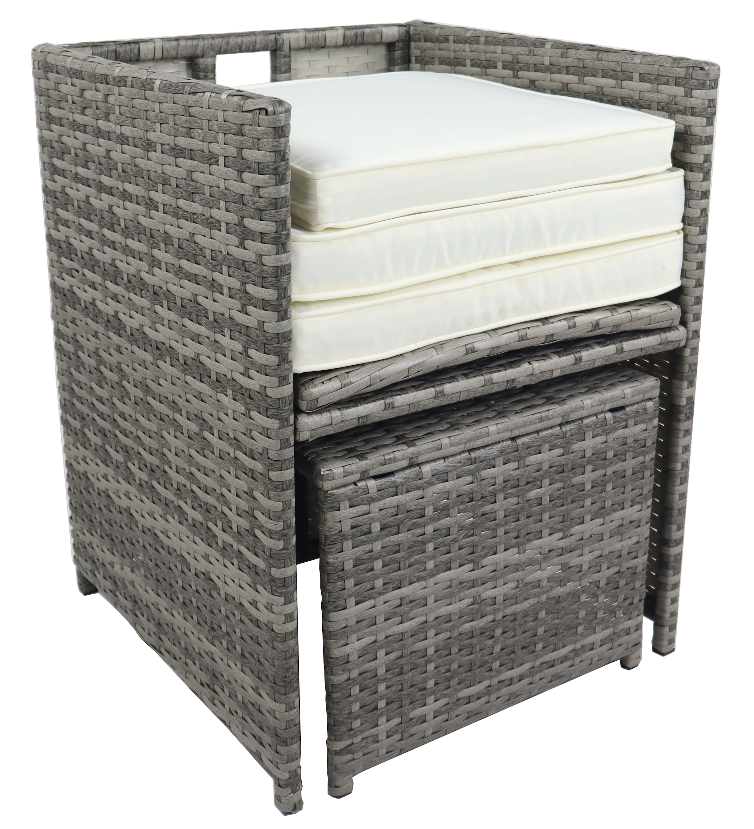 VCM Garten-Essgruppe »VCM 9-tlg Gartenmöbel Set | Sitzgruppe Essgruppe | 1xTisch, 6x Stühle, 2x Hocker | Tisch Maße ca. H. 72 x B. 170 x T. 110 cm | Rattan | Garten Set - Raloso«, (9 tlg., Raloso)