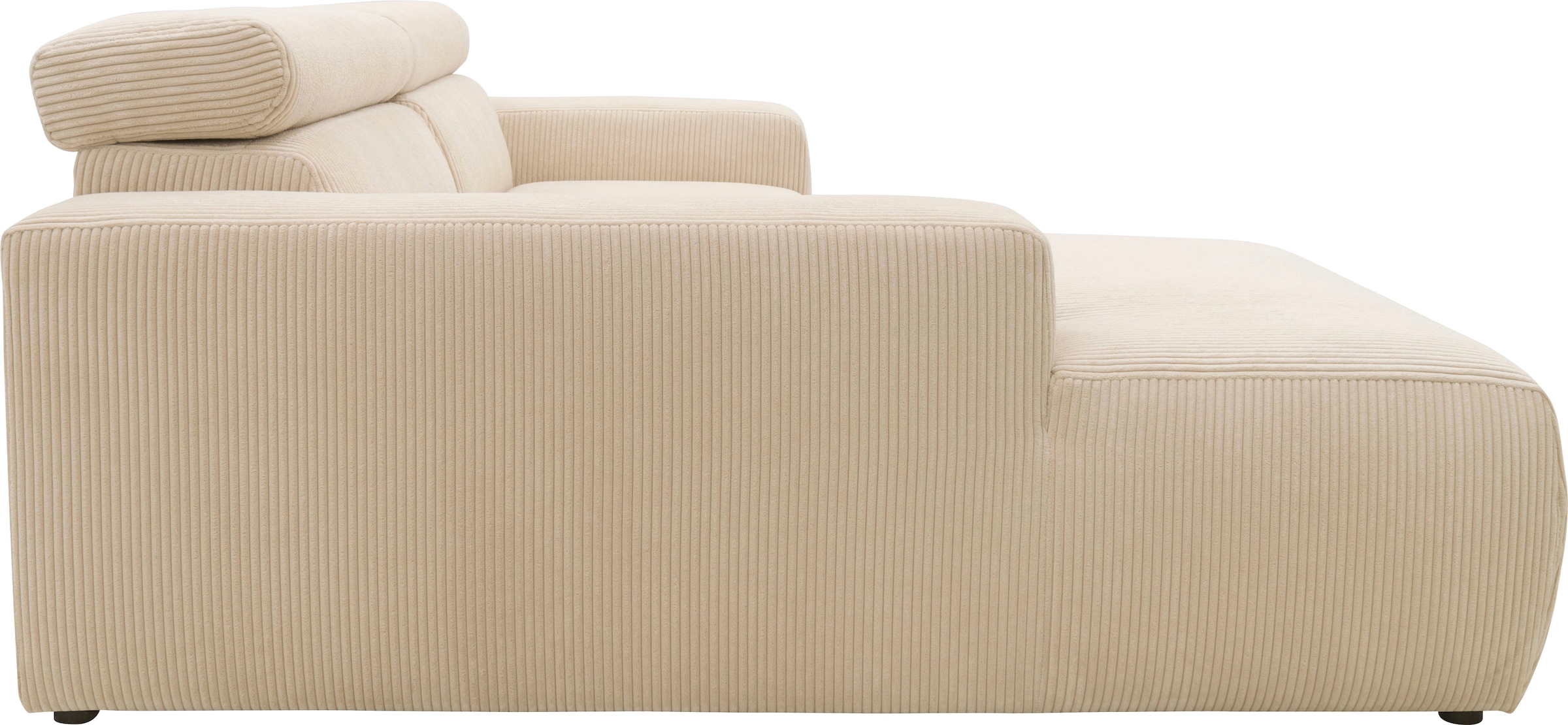 DOMO collection Ecksofa »Brandon B/T/H: 214/100/80 cm, L-Form«, Cord, creme