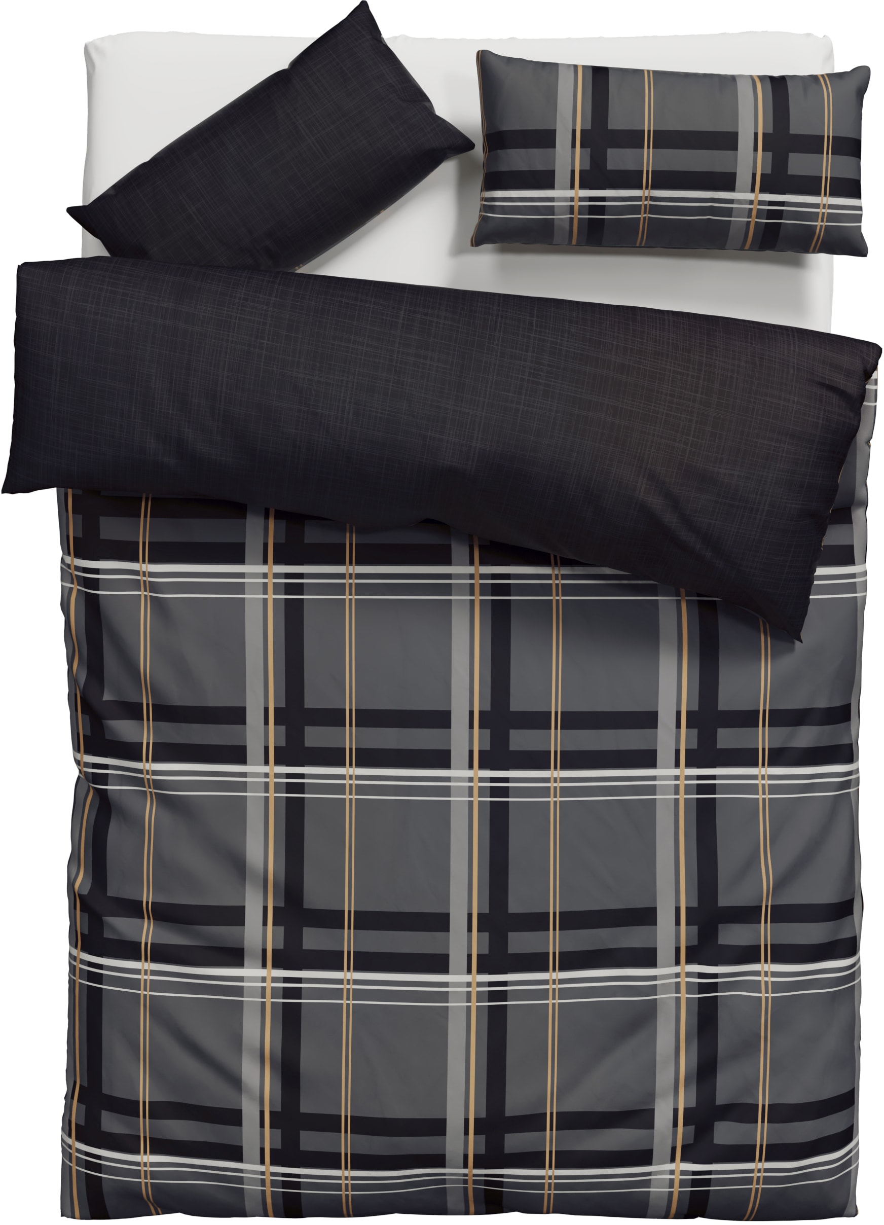 OTTO home Wendebettwäsche »Talin« 2 Stk. ab Gr. 135x200, 100% Baumwolle, Karo-Design, Marke H.I.S. by OTTO home