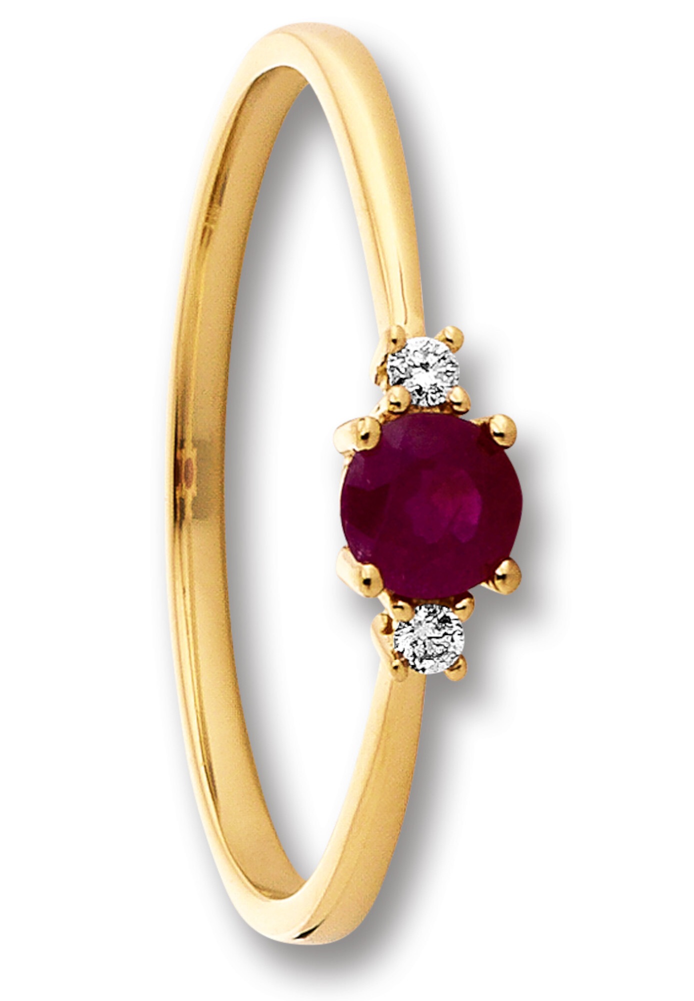 ONE ELEMENT Diamantring »0.03 ct Diamant Brillant Rubin Ring aus 585 Gelbgold«