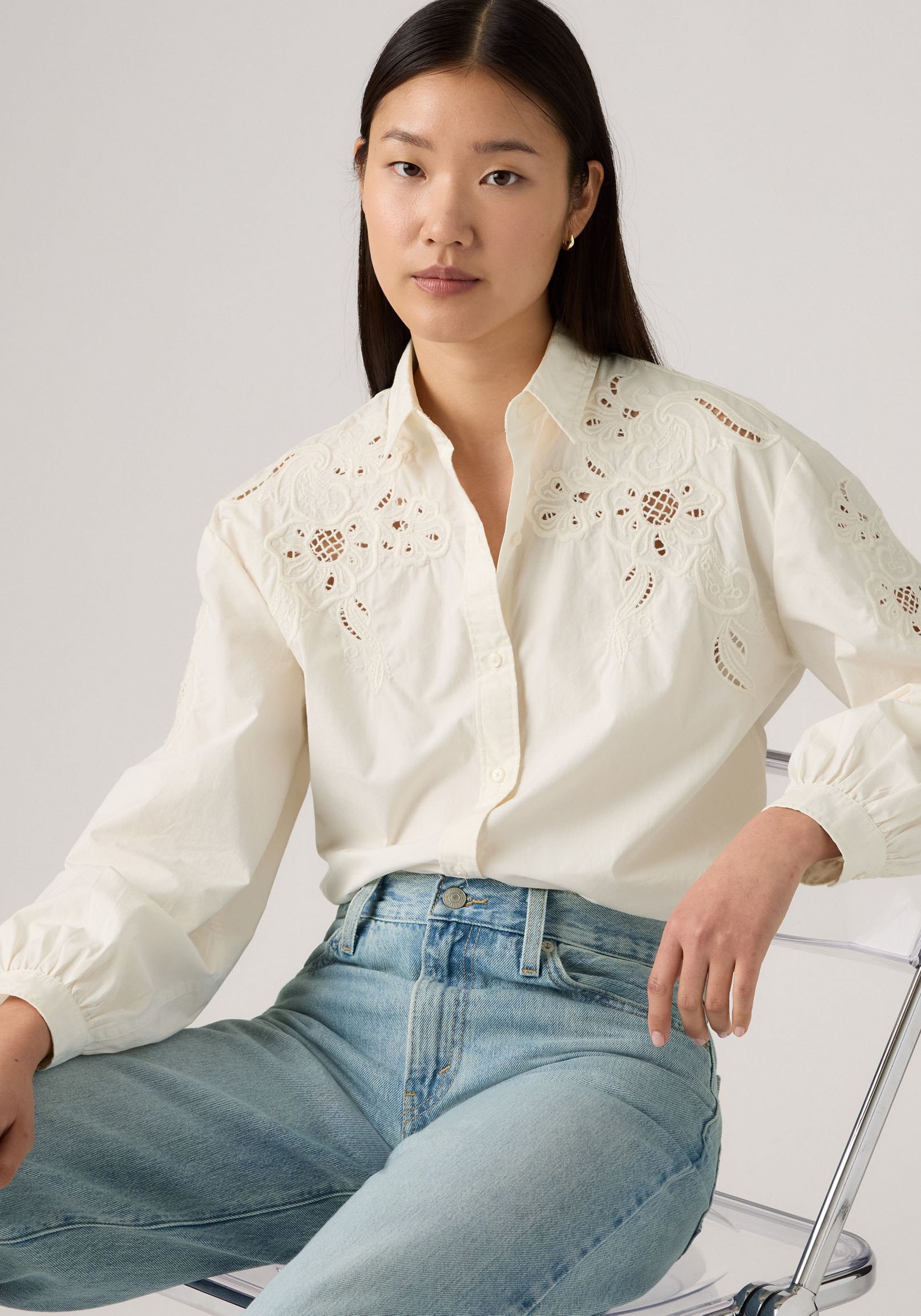 Levi's® Hemdbluse »JAMIE HOLIDAY SHI«, mit Lochstickerei