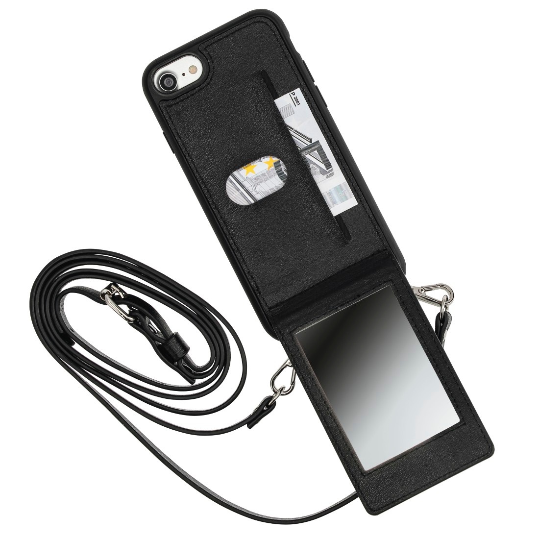 Hama Smartphone-Hülle »Umhänge Cover Schwarz«, Mirror für iPhone 6/6s/7/8/SE