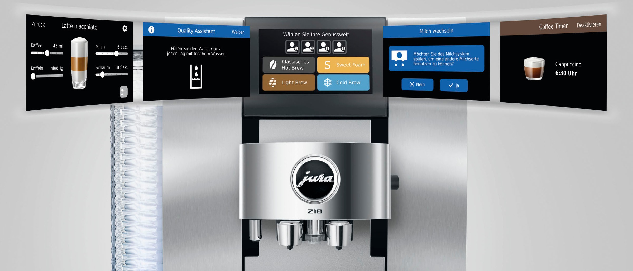 JURA Kaffeevollautomat »15613 Z10 (EB), Aluminium White« 51 Spezialitäten, Touch, Light & Cold Brew