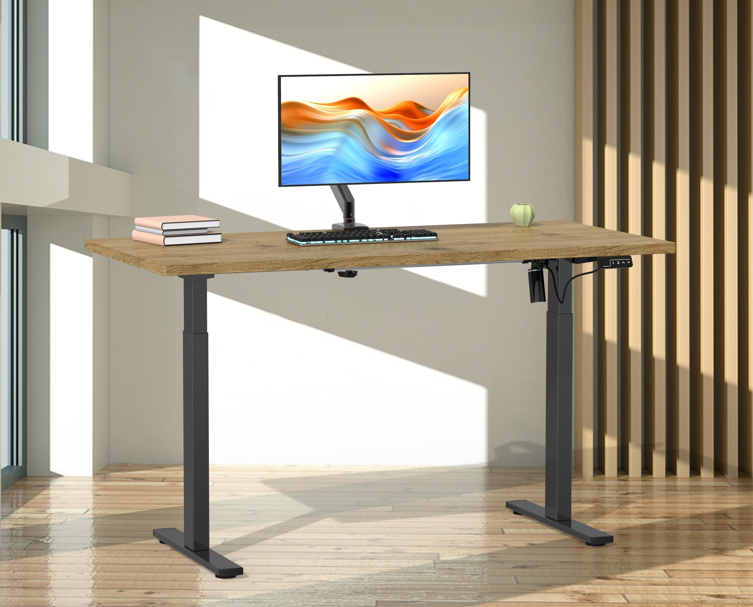 VCM Schreibtisch »Schreibtisch höhenverstellbar Lona 140x80« 1 Stk. tlg.