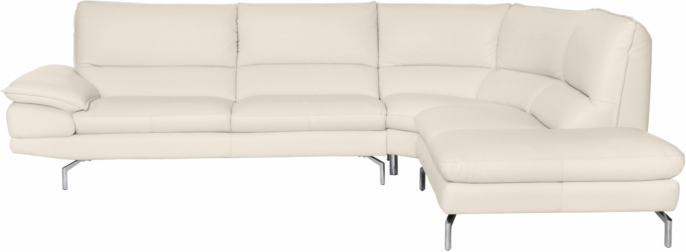 CALIA ITALIA Ecksofa »Dave, italienisches Designsofa L-Form, erstklassiger Sitzkomfort«, Ottomane wahlweise links oder rechts, in zwei tollen Lederqualitäten