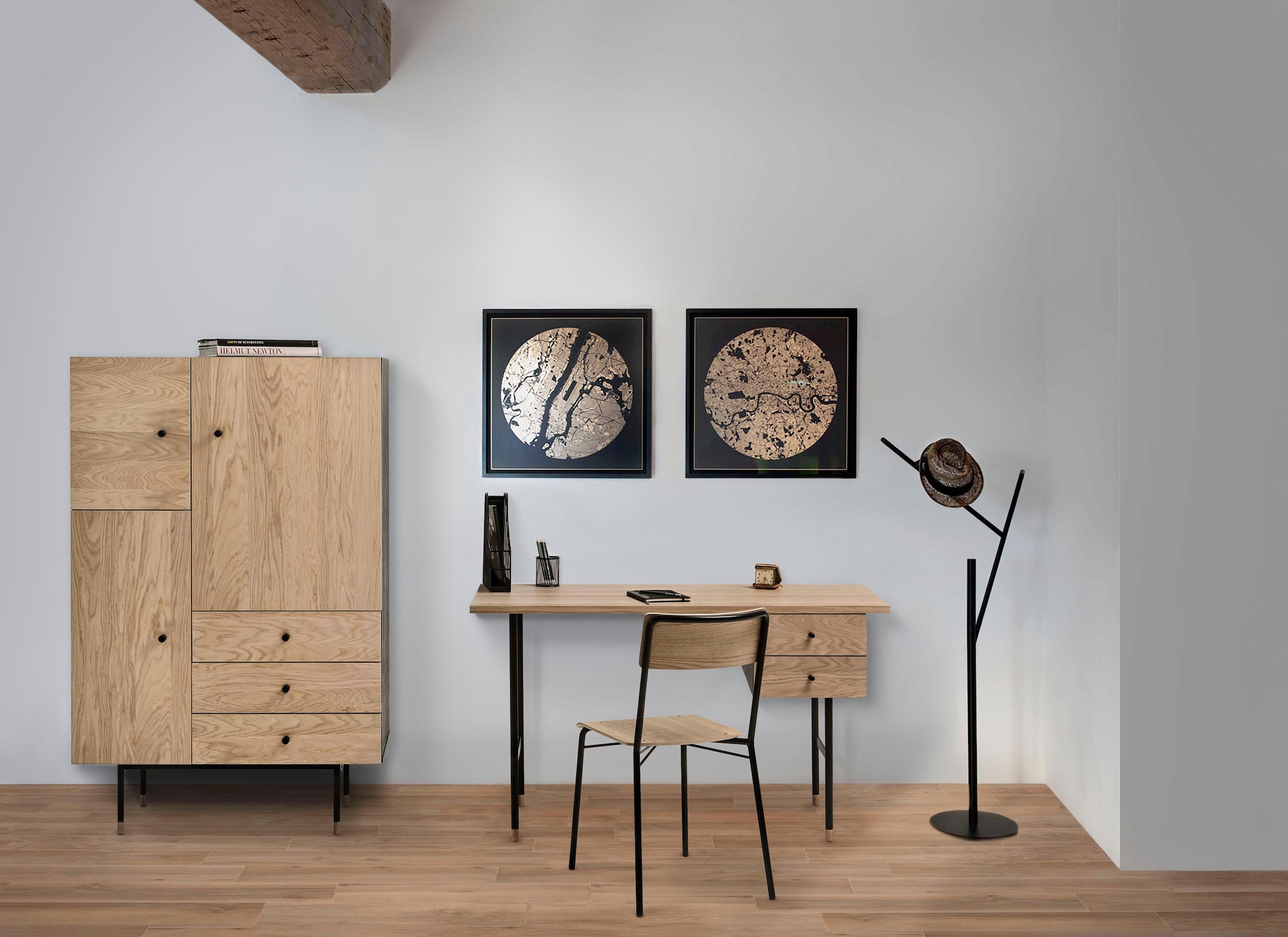 Woodman Schreibtisch »Jugend«, Schubladen mit Soft-Close-Funktion, Beine aus Metall, FSC®