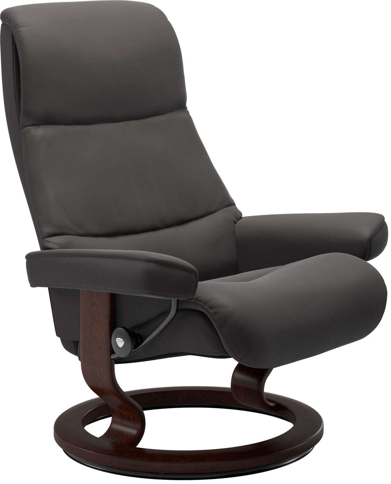 Stressless® Relaxsessel »View«, (Set, Relaxsessel mit Hocker), mit Classic Base, Größe M,Gestell Braun