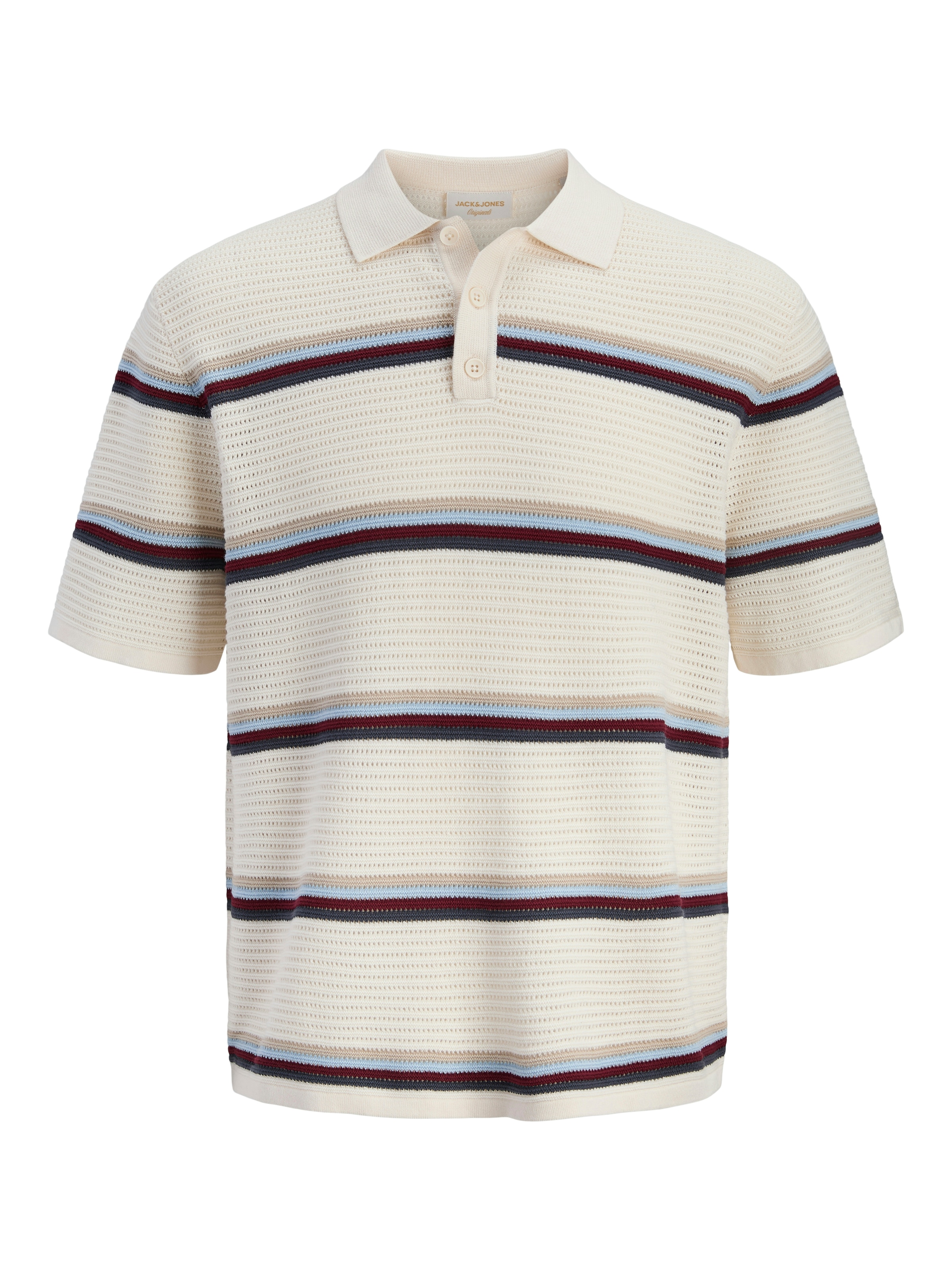 Jack & Jones Polokragenpullover »JORMAINE KNIT STRIPE POLO SN« Baumwolle, relaxed fit