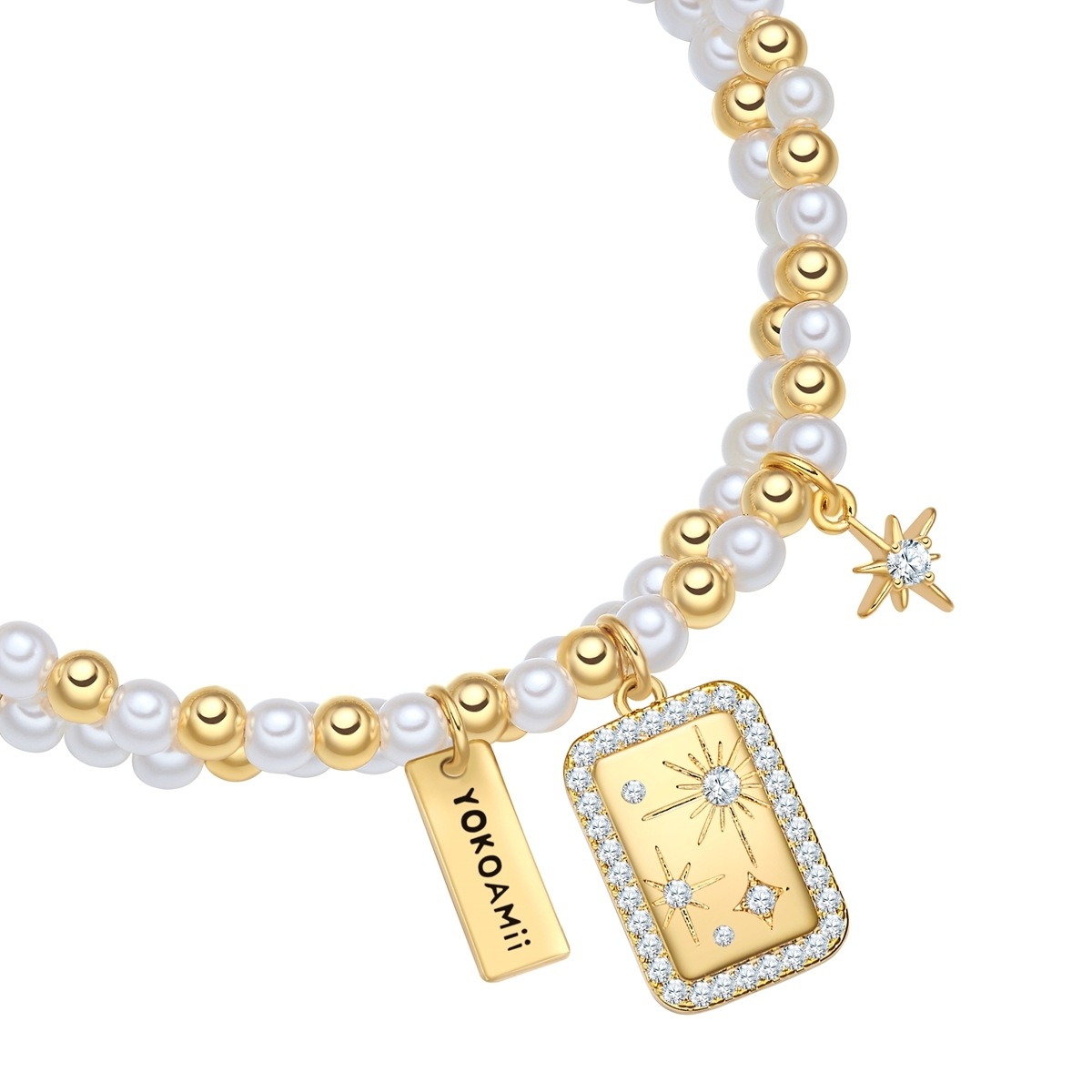 Yokoamii Perlenarmband »Y509« mit Perle (synth.)