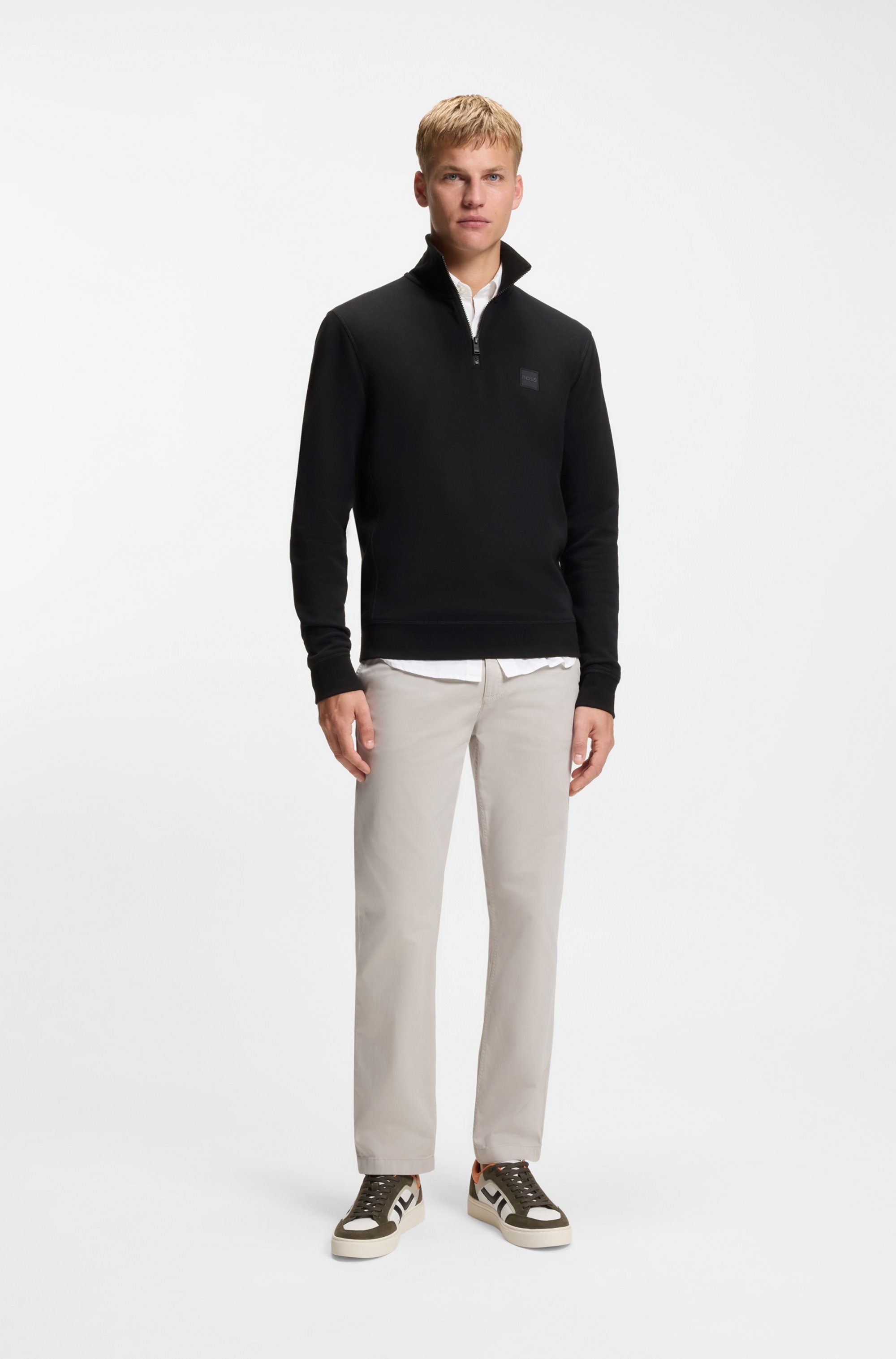 BOSS ORANGE Sweatshirt »Zetrust«, 1 Stk. Troyerkragen mit Reißverschluss, Regular Fit, BOSS-Label
