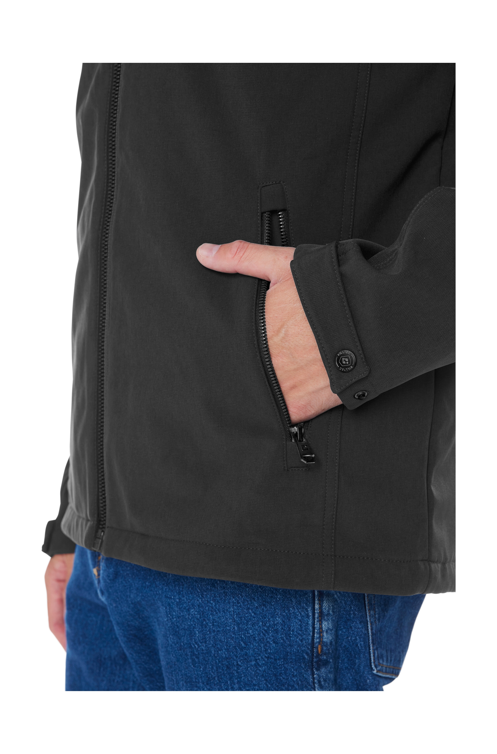 Killtec Softshelljacke »Herren Softshelljacke« Wasserabweisende Softshelljacke mit Fleece, abnehmbarer Kapuze