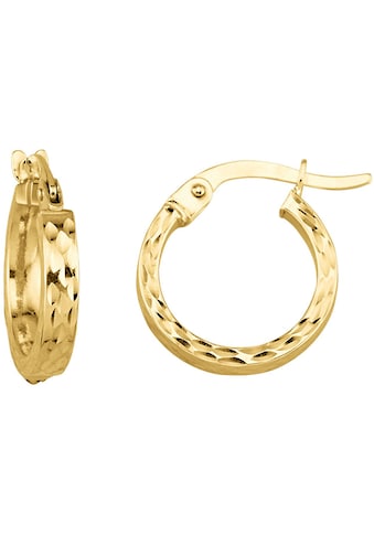 Paar Creolen »Schmuck Geschenk Gold 375 Ohrschmuck Ohrringe Struktur«