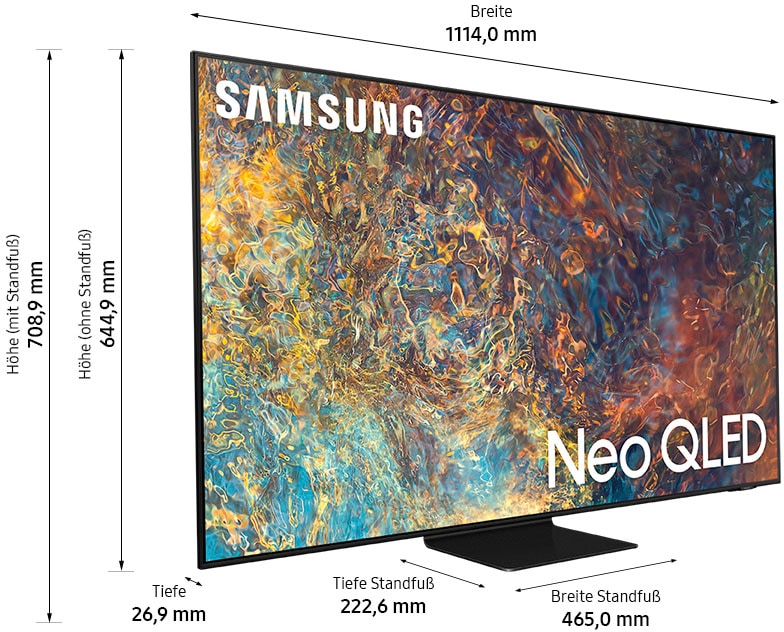 Samsung QLED-Fernseher »GQ50QN90AAT«, 125 cm/50 1500,Neo 4K,Quantum Quantum Ultra Zoll, HD, Matrix Quantum 4K HDR Smart-TV, Technologie Shop Prozessor Online im OTTO