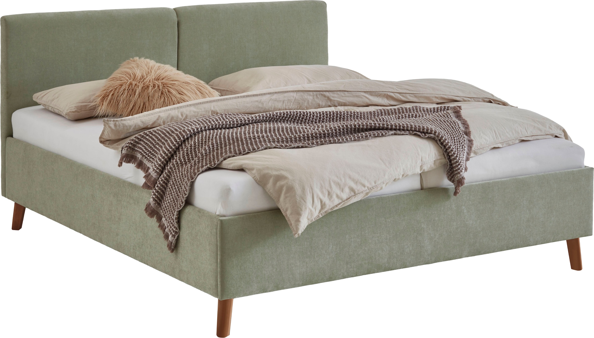 meise.möbel Polsterbett »Piano, in verschiedene Farben und Breiten erhältlich« wahlweise mit schwarzem oder eichefarbigem Holzfuß