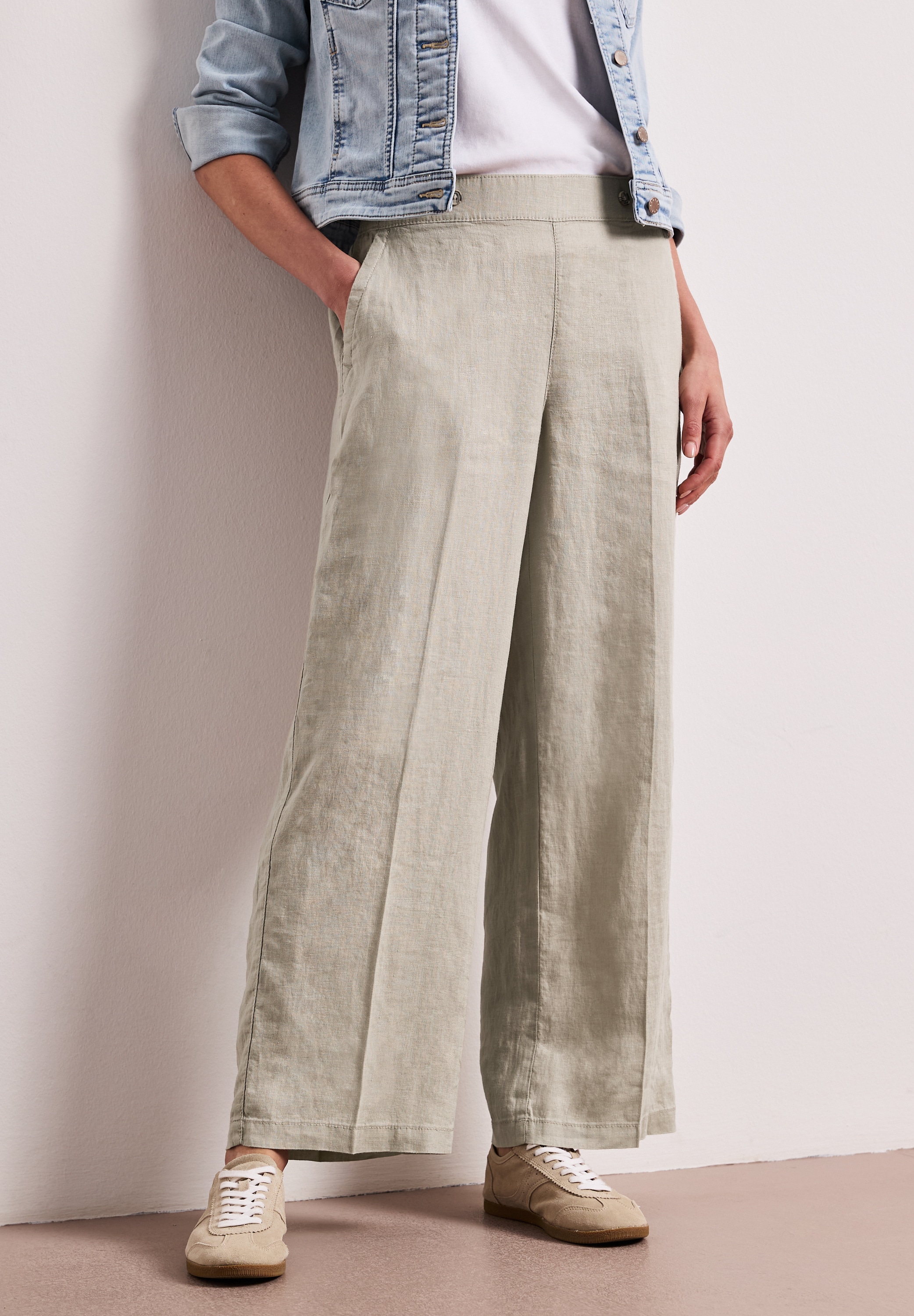 STREET ONE Stoffhose  im Loose Fit und aus Leinen
