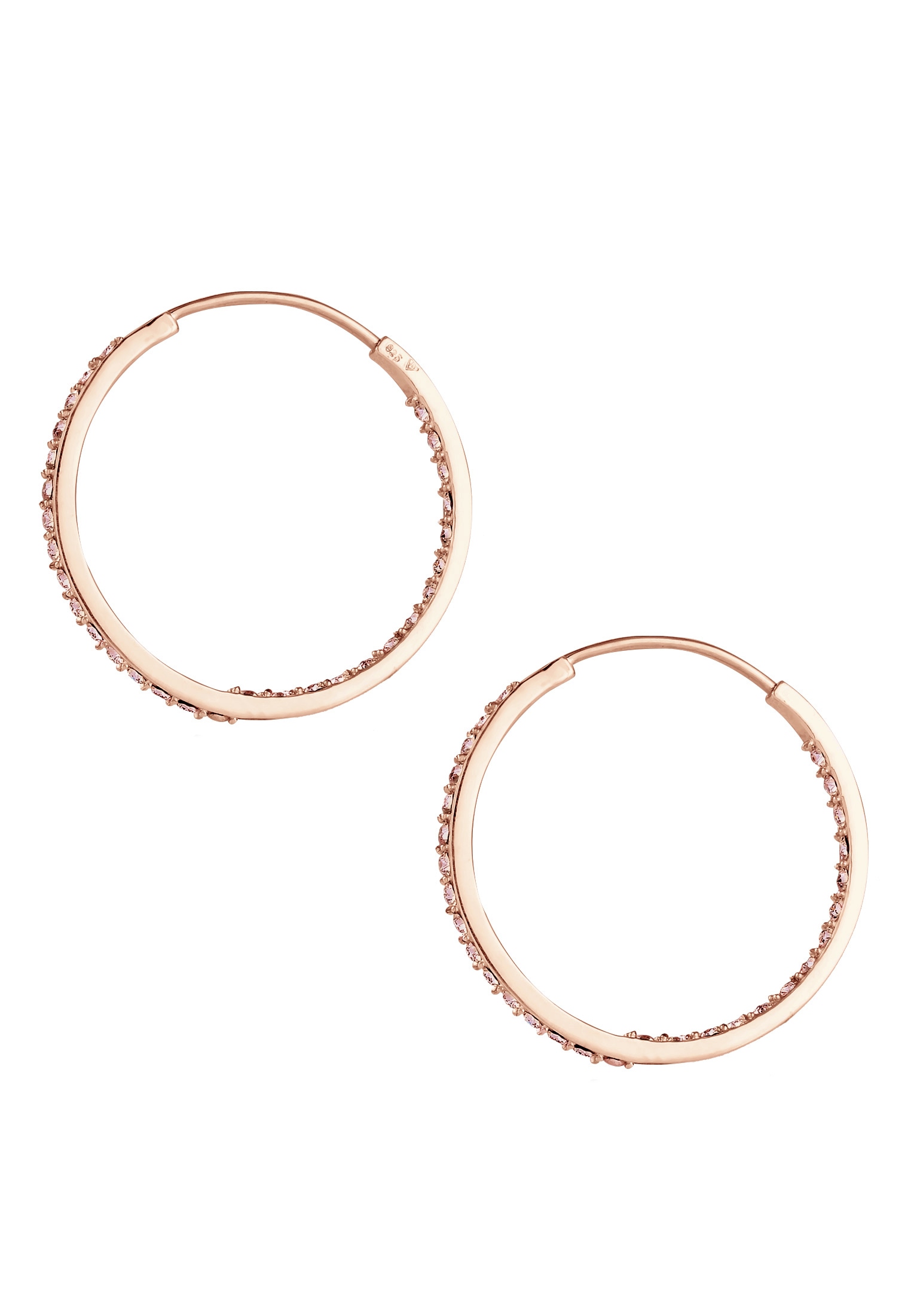 Elli Paar Creolen »Ohrringe Creolen Kristalle auch Innen 925 Silber, mit Kristallen von Swarovski®«