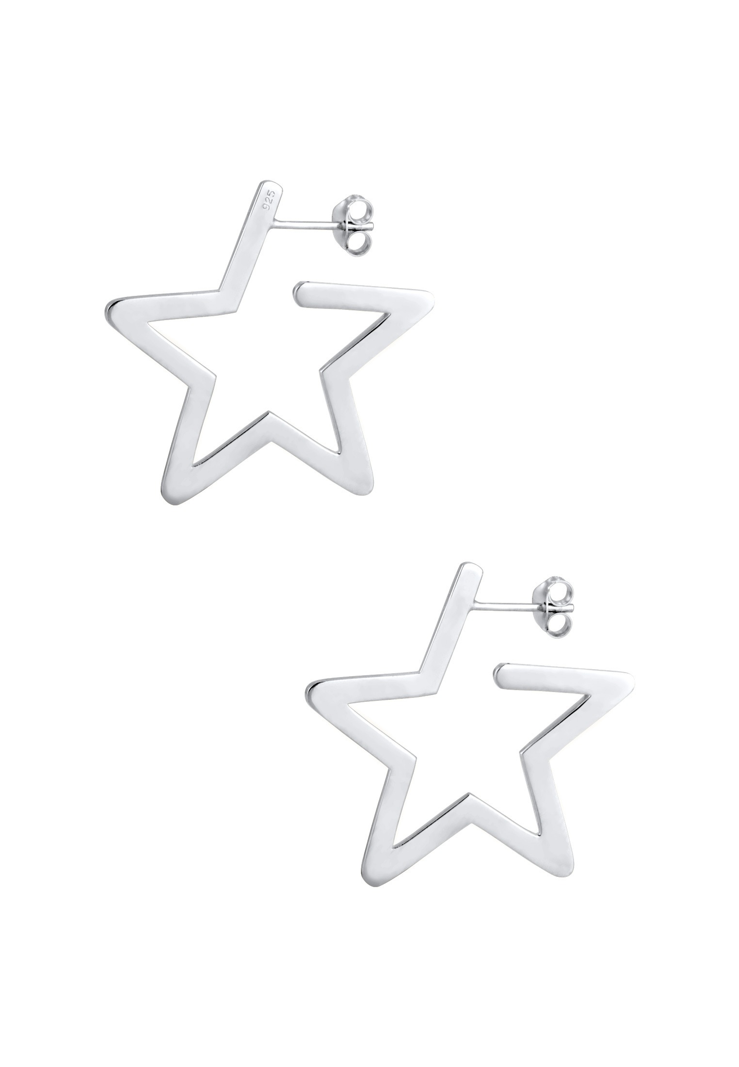 Elli Paar Creolen »Ohrringe Creolen Stern Astro Filigran 925 Silber«