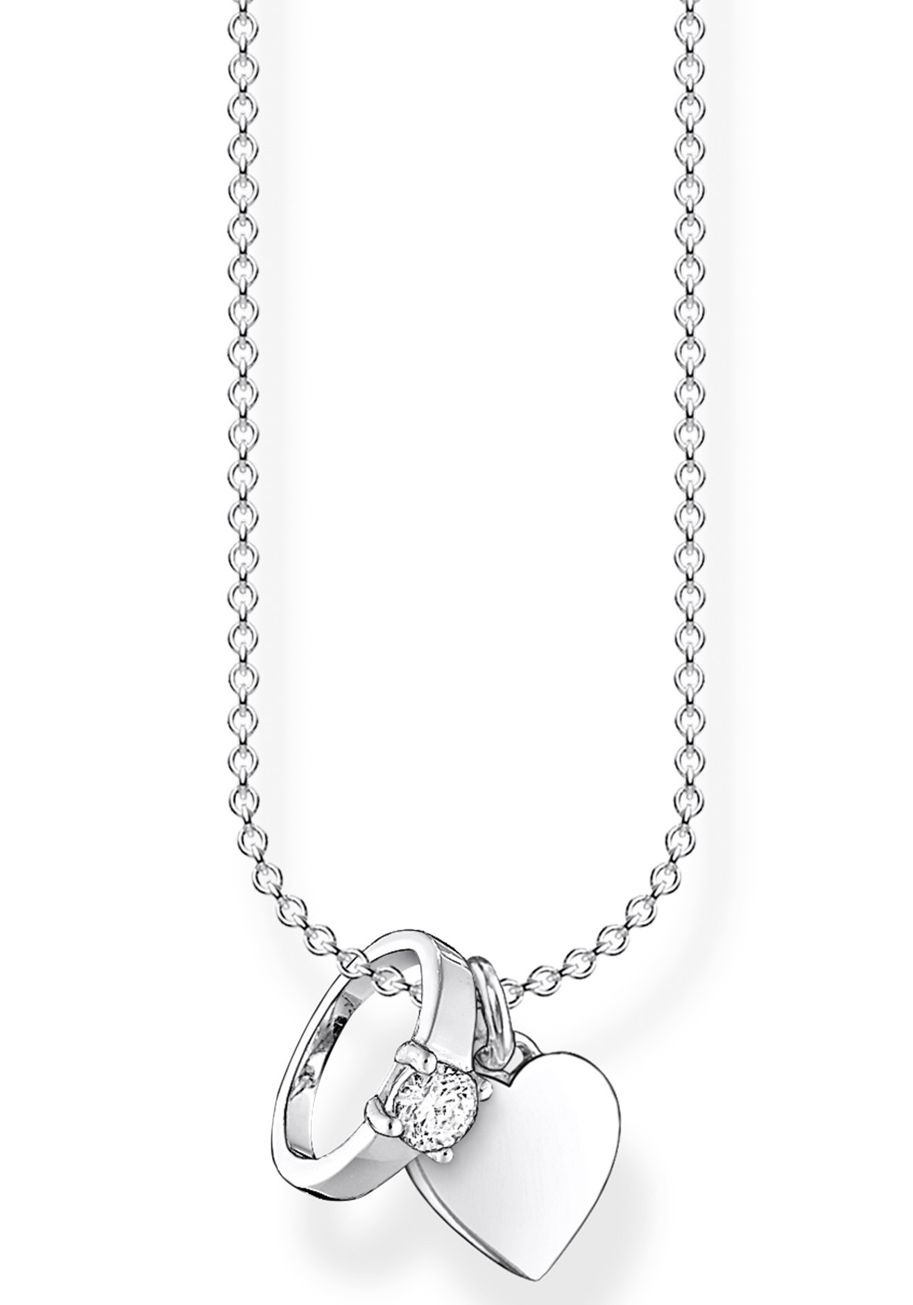THOMAS SABO Kette mit Anhänger »Ring mit Herz, KE2064-051-14-L45v«, mit Zirkonia