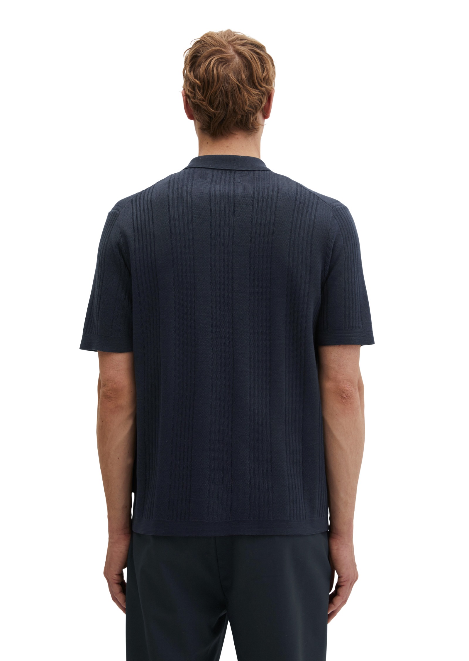 Marc O'Polo Kurzarmhemd »DFB Travel Collection« Kurzarm-Feinstrickshirt aus reiner Bio-Baumwolle