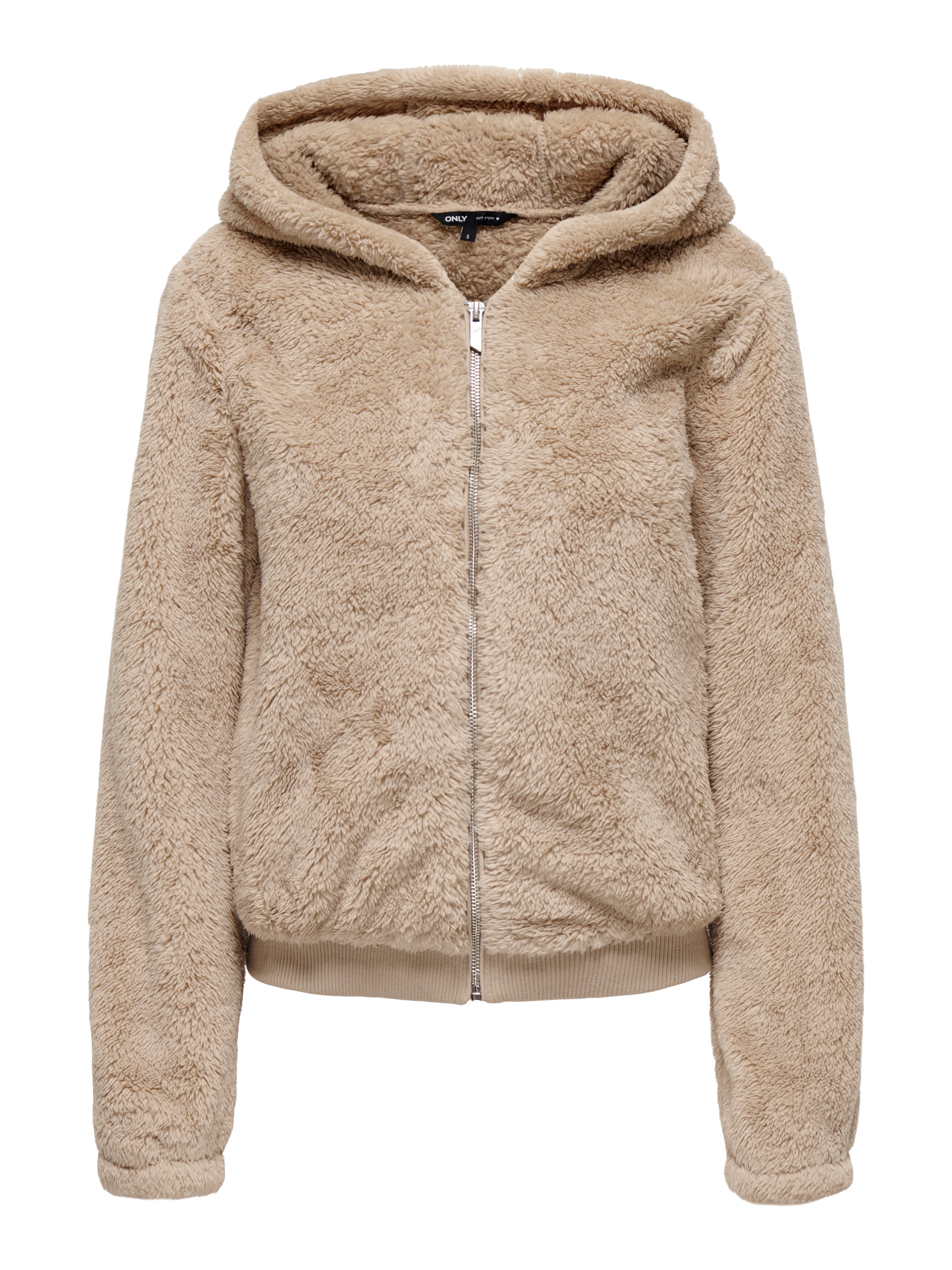 ONLY Kapuzenplüschjacke »ONLNEWANNA CONTACT SHERPA JKT OTW NOOS«, mit Kapuze