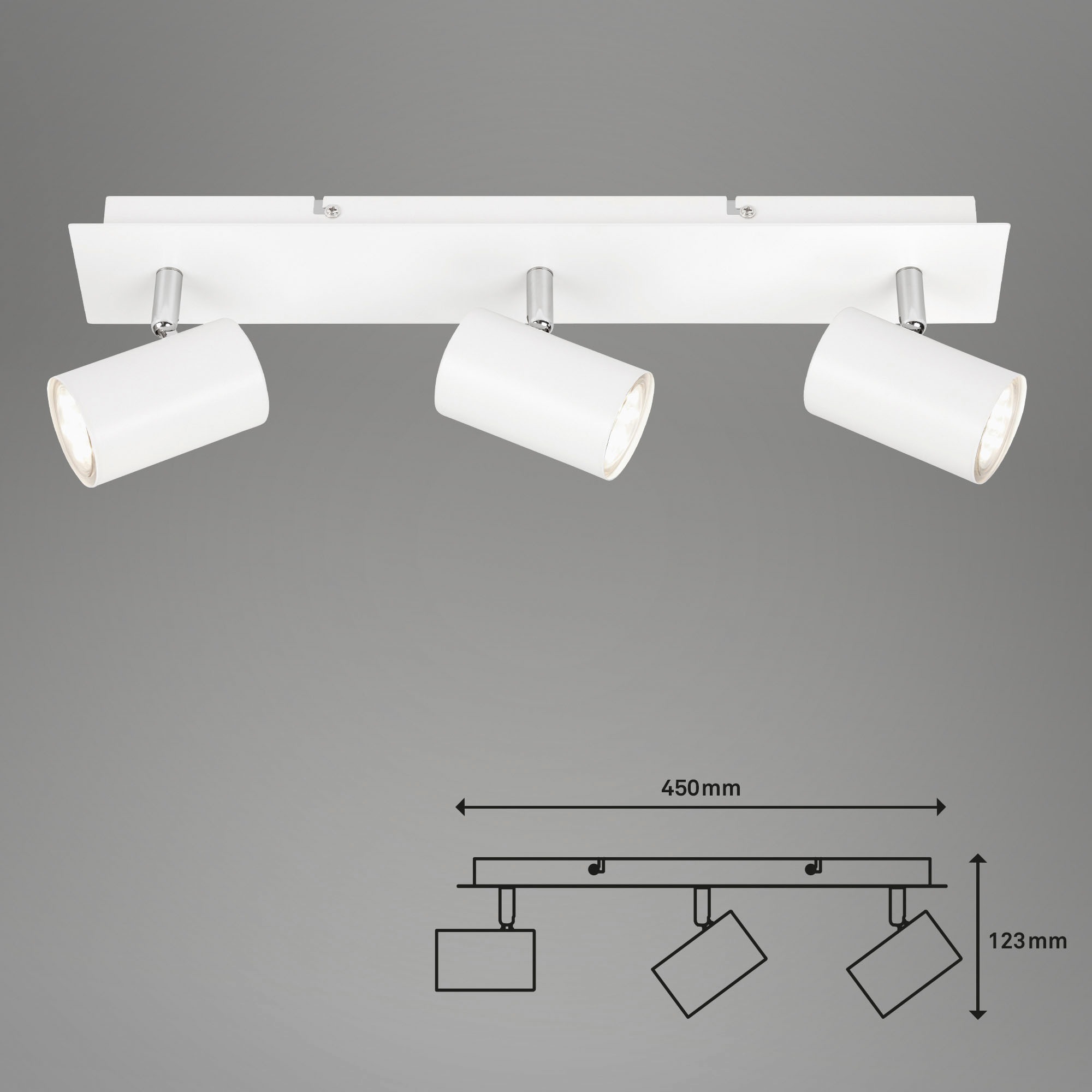 Briloner Leuchten LED Deckenspots »2857035 Run«, Leuchtmittel GU10 | ohne Leuchtmittel, Deckenlampe, 45x8x12,3cm, max.40W, GU10, Wohnzimmer, Flur, Büro