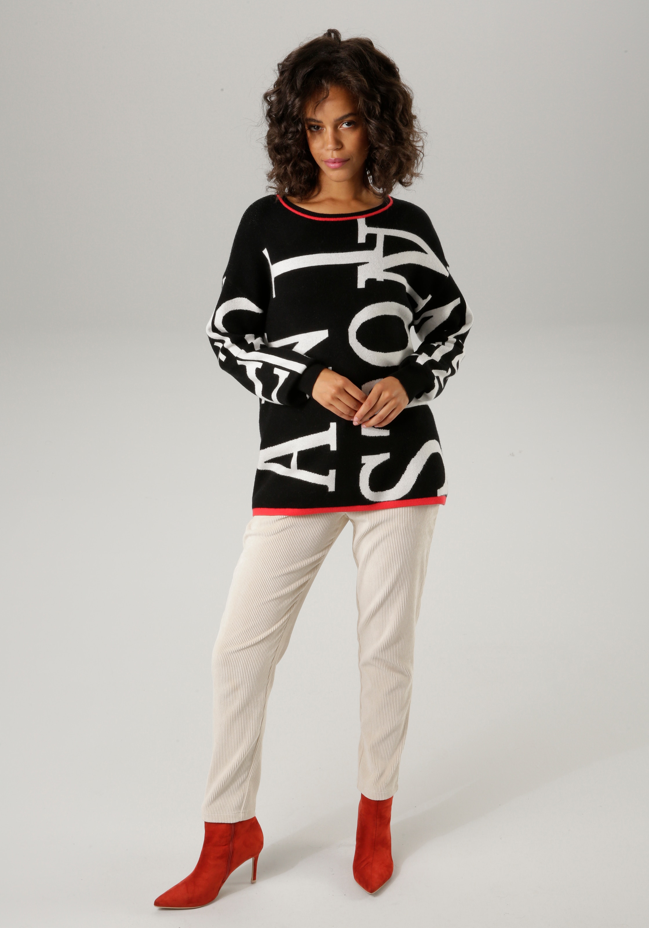 Aniston CASUAL Strickpullover, mit eingestrickten ANISTON-Schriftzügen