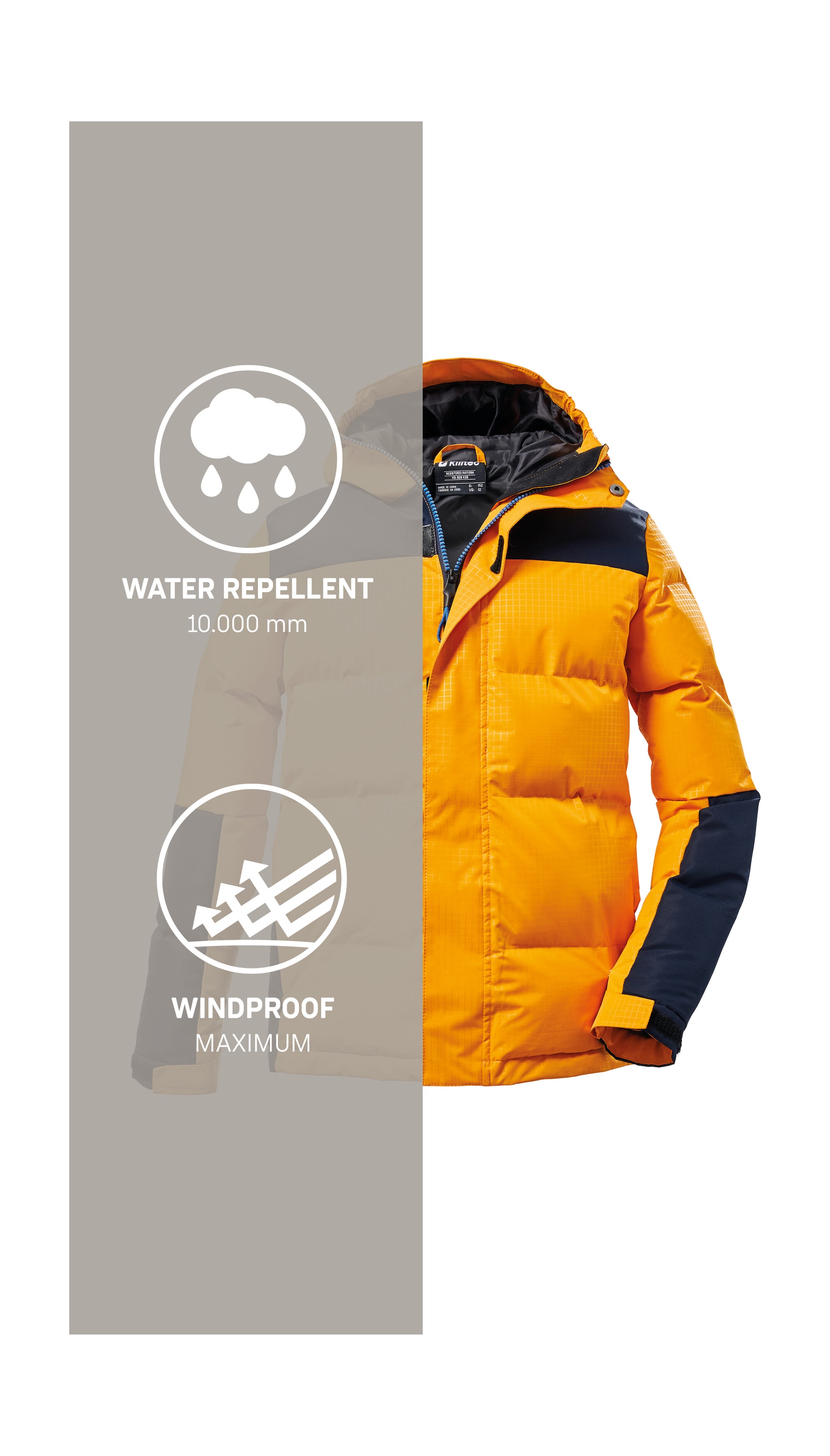 Killtec Steppjacke »KOW 31 BYS QLTD JCKT«, Kinder Winterjacke, gefüttert, wind- und wasserabweisend, atmungsaktiv