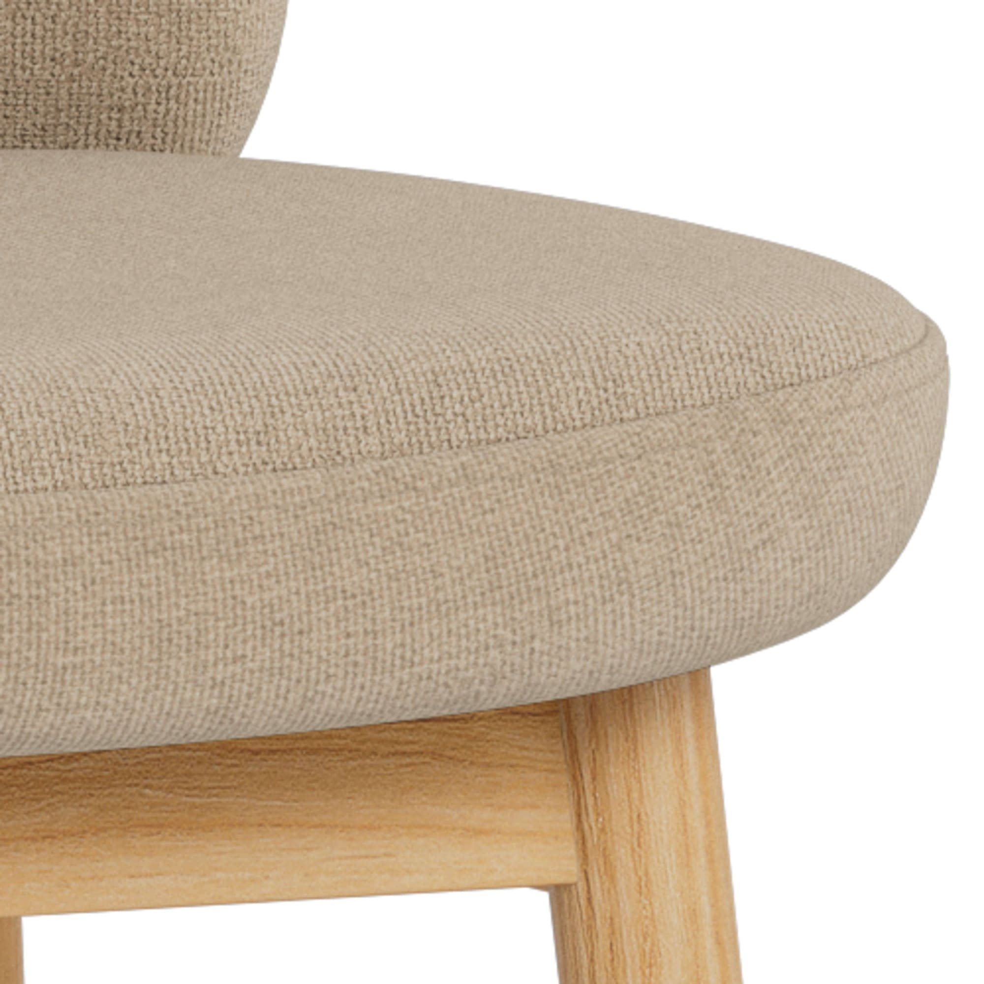 ACTONA GROUP Barhocker »Sophia - Bequemer Barstuhl aus Eiche mit Fußstütze & Rückenlehne« Set, 2 Stk. tlg. Skandinavisches Design, Sitz aus Stoff, für Küche & Essbereich