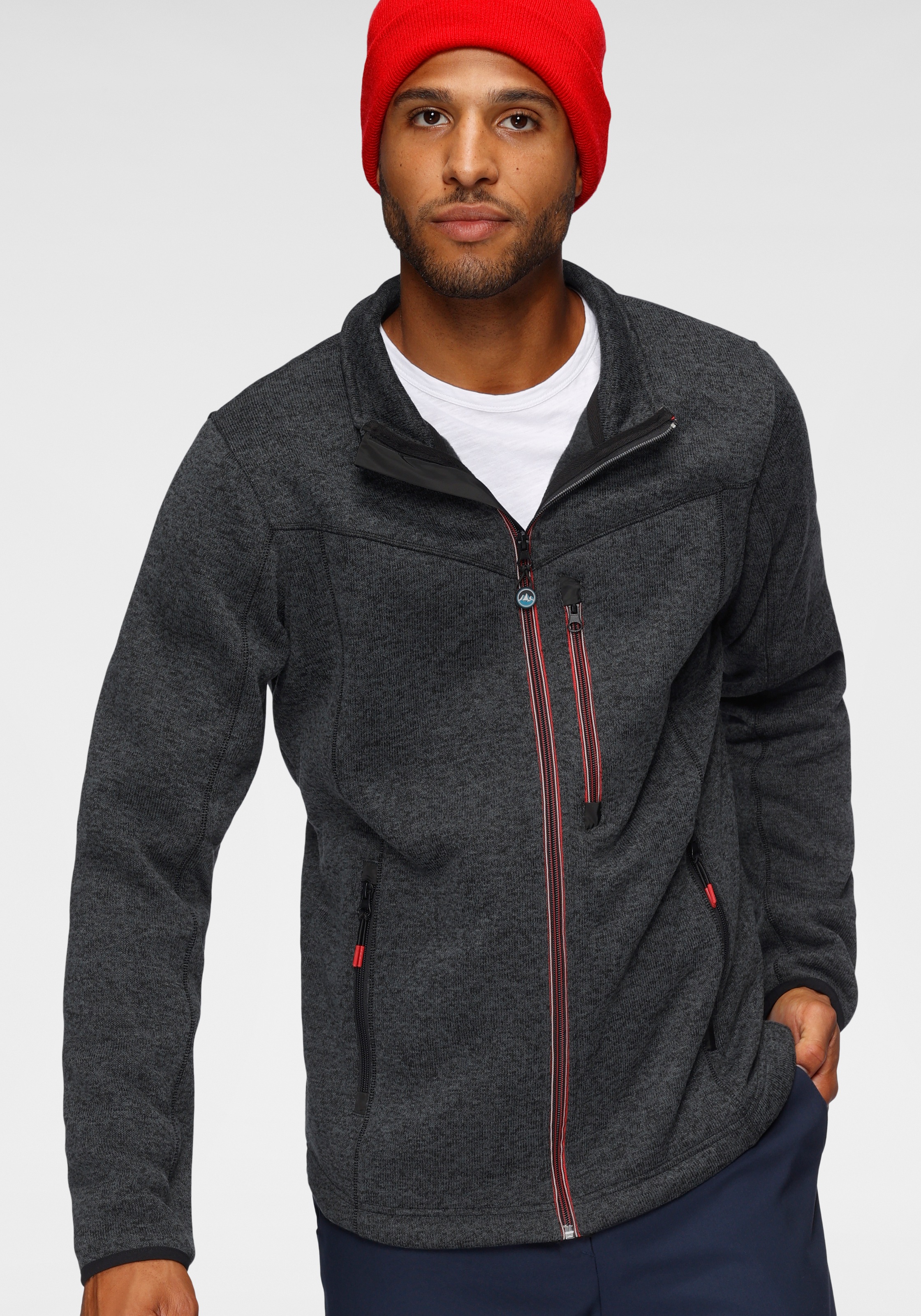 Polarino Strickfleecejacke, aus atmungsaktivem Mikrofleece