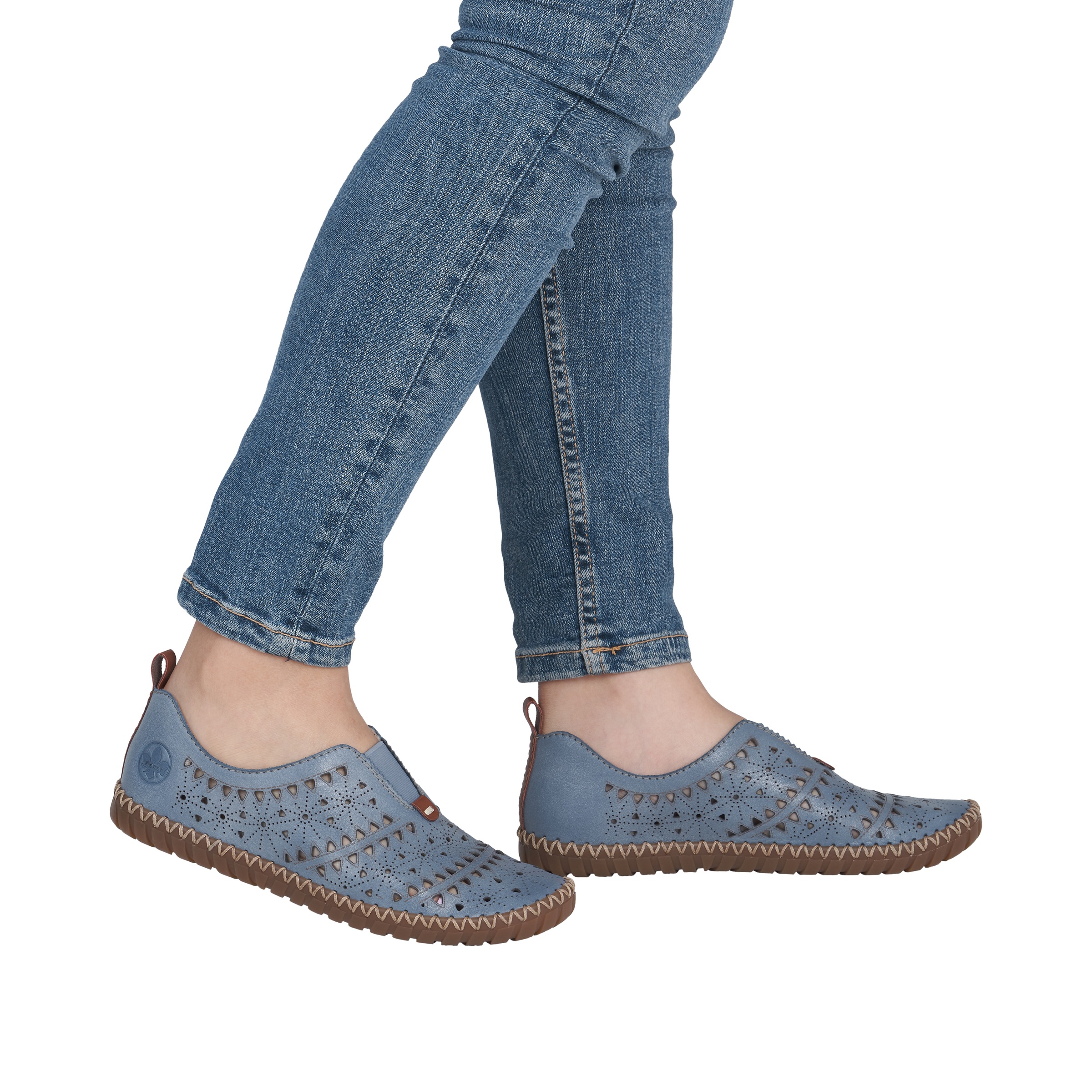 Rieker Slipper  Schlupfschuh, Halbschuh, Urlaubsschuh mit Perforation