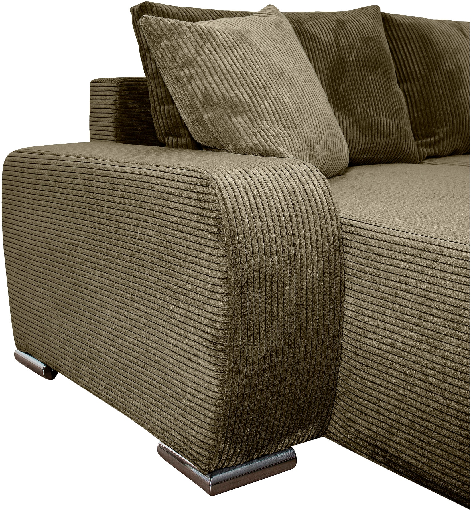 COLLECTION AB Wohnlandschaft »Paola U-Form«, mit Schlaffunktion, Stauraum, Zierkissen und Bonnellfederkern, Cord